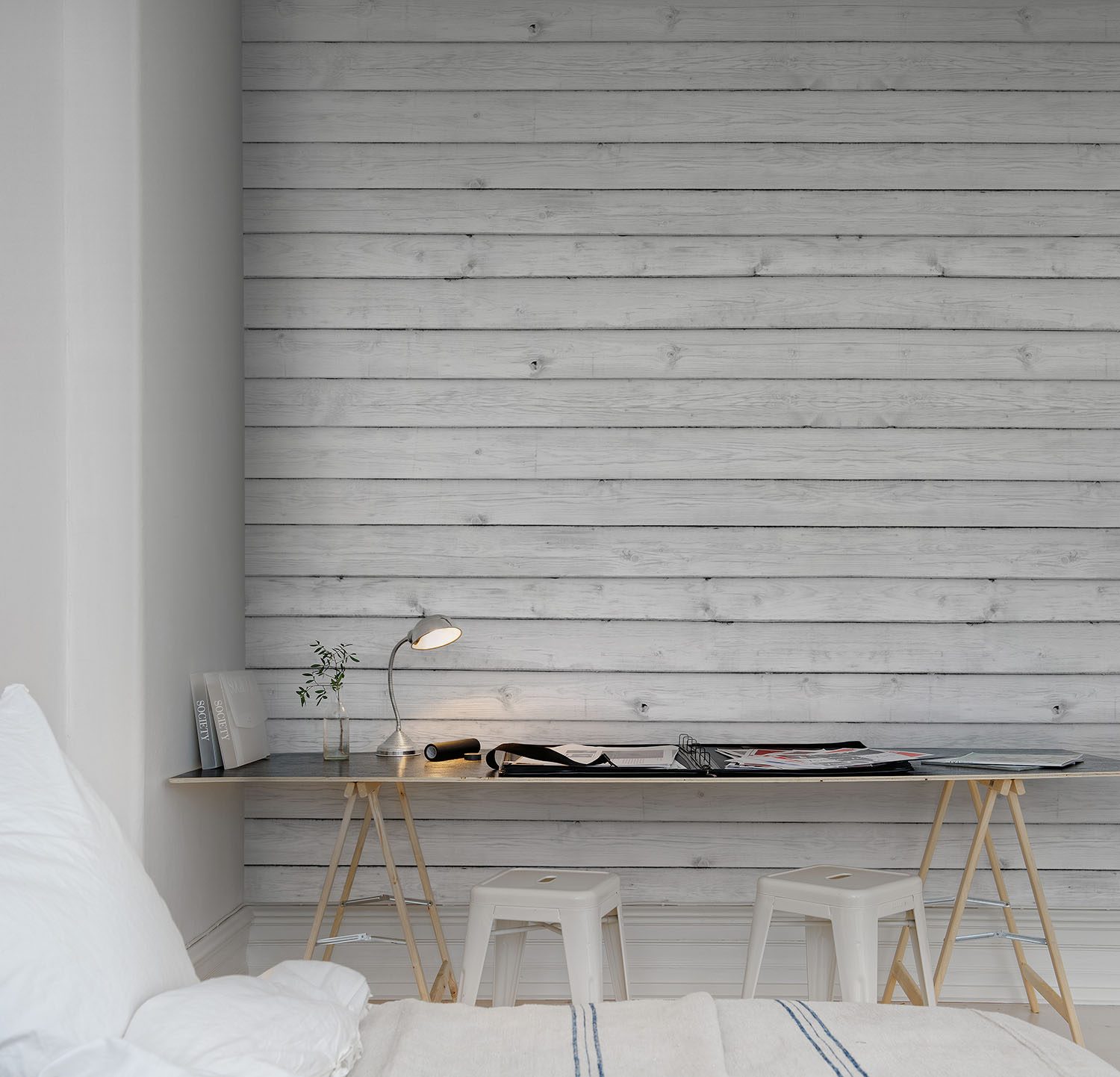 Horizontal Boards, White, Rebel Walls 2