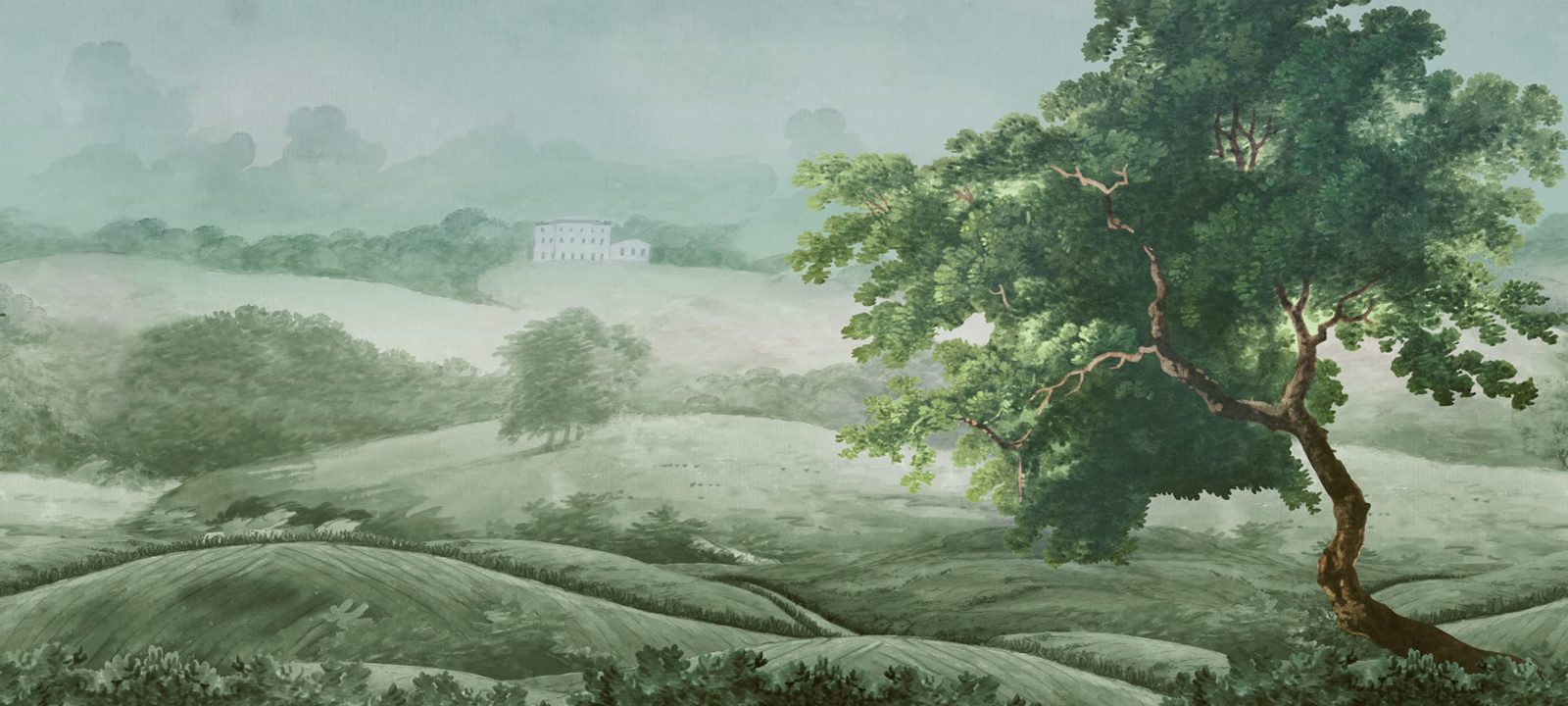 Vintage Tree, Green, Rebel Walls