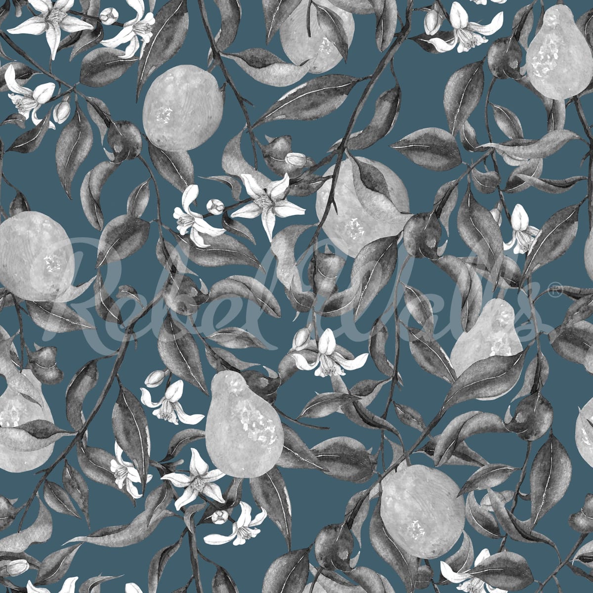 Pear Garden, Blue, Rebel Walls