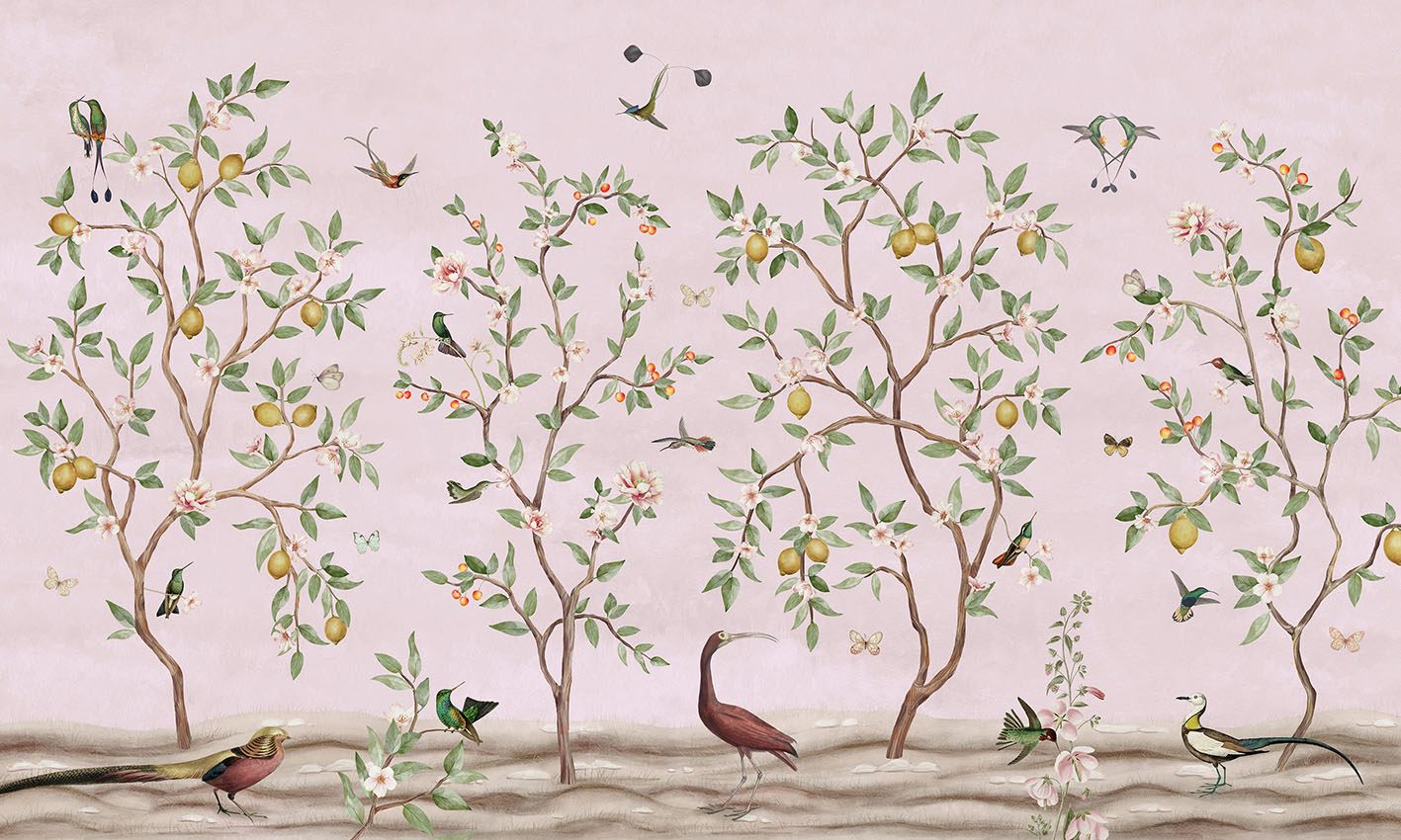 Lemon Tree Chinoiserie - Pink, Sir Edward