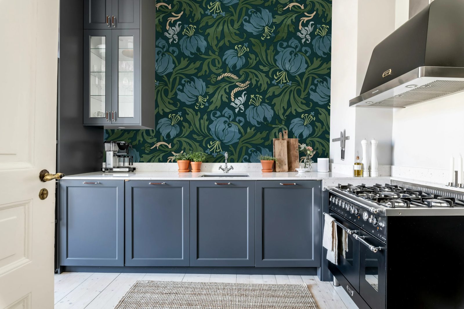 Midnight Peony, Blue, Rebel Walls 3