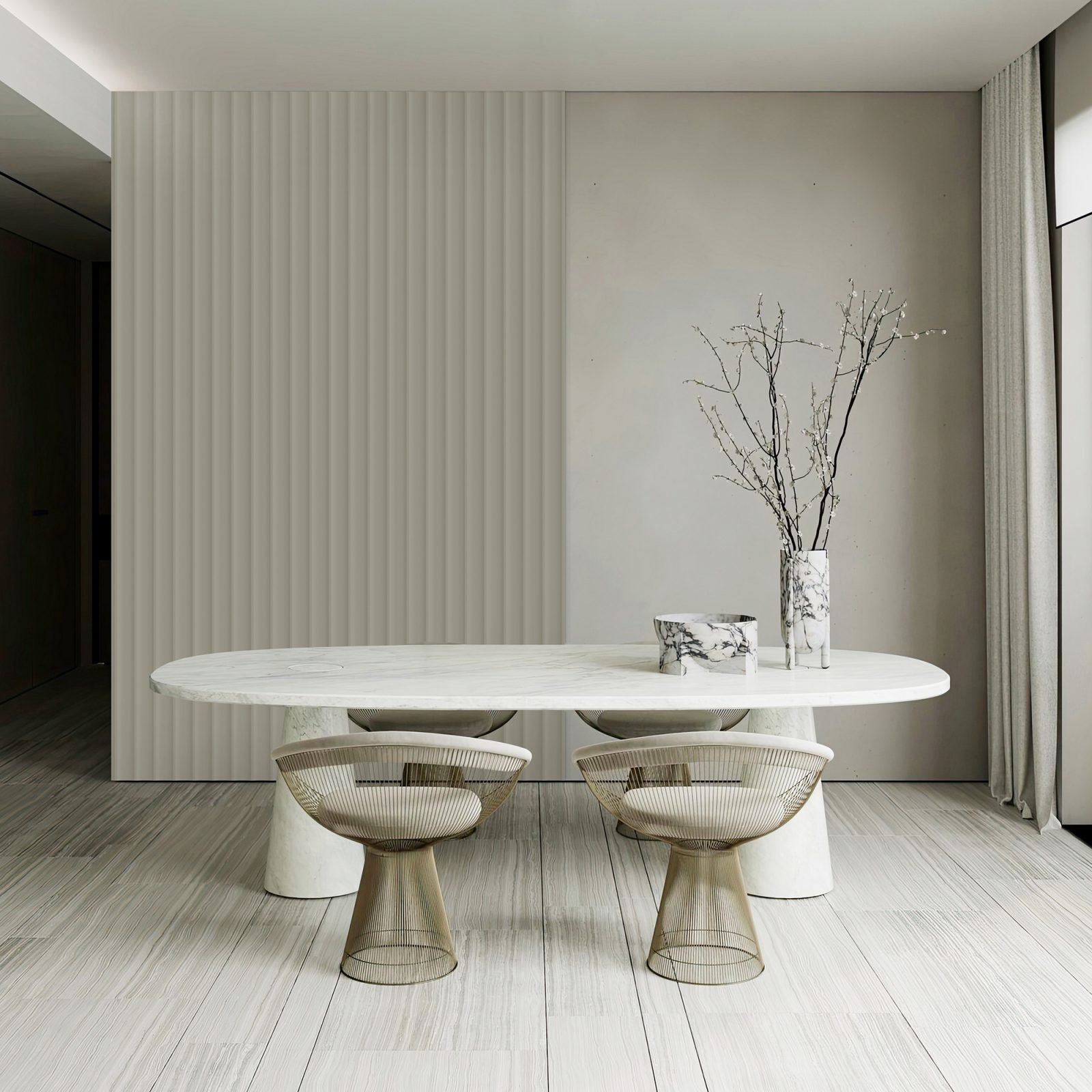 Riflaj decorativ Velutto, Desert Beige, 270x25cm, Lamelio 2