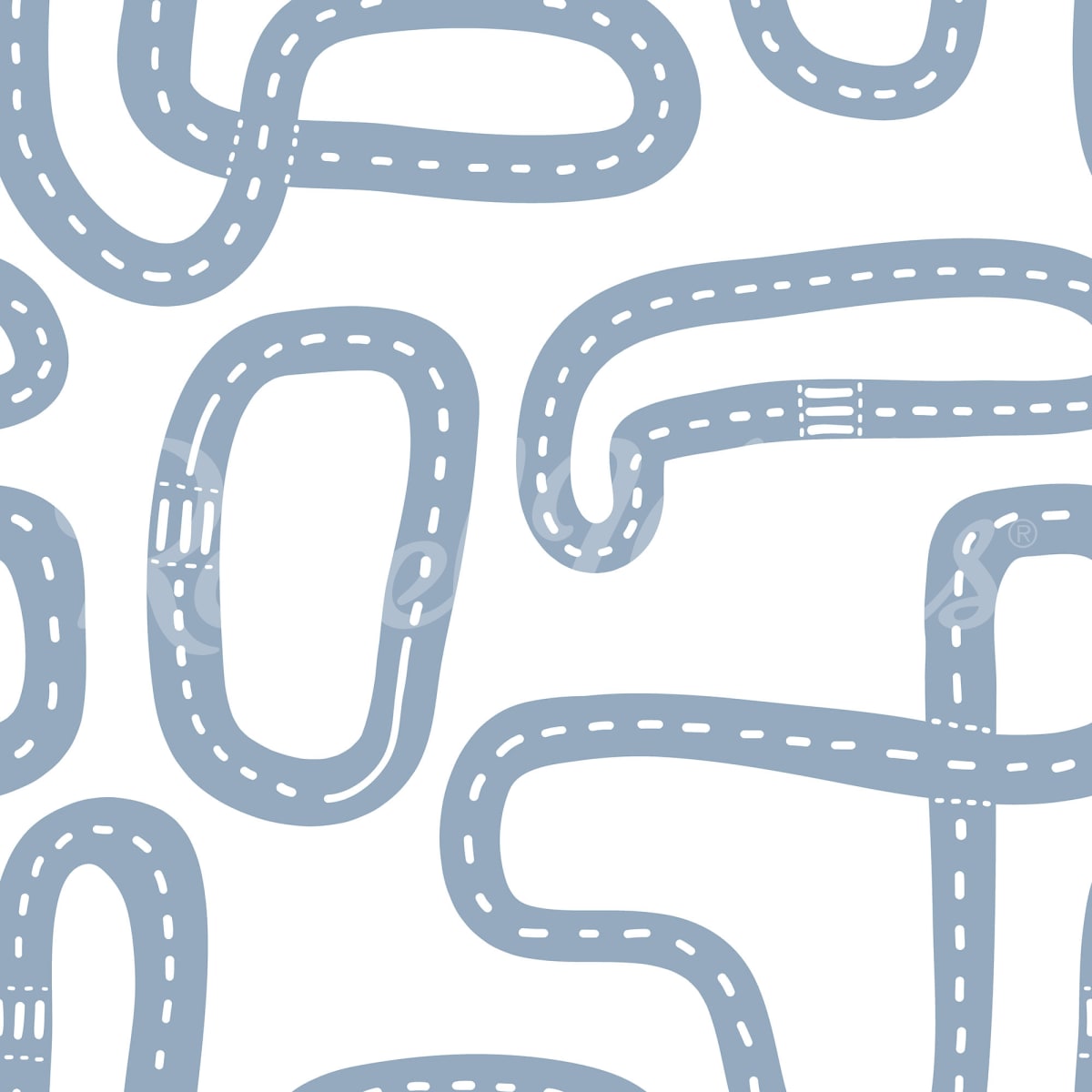 Race Track, Soft Blue, Rebel Walls