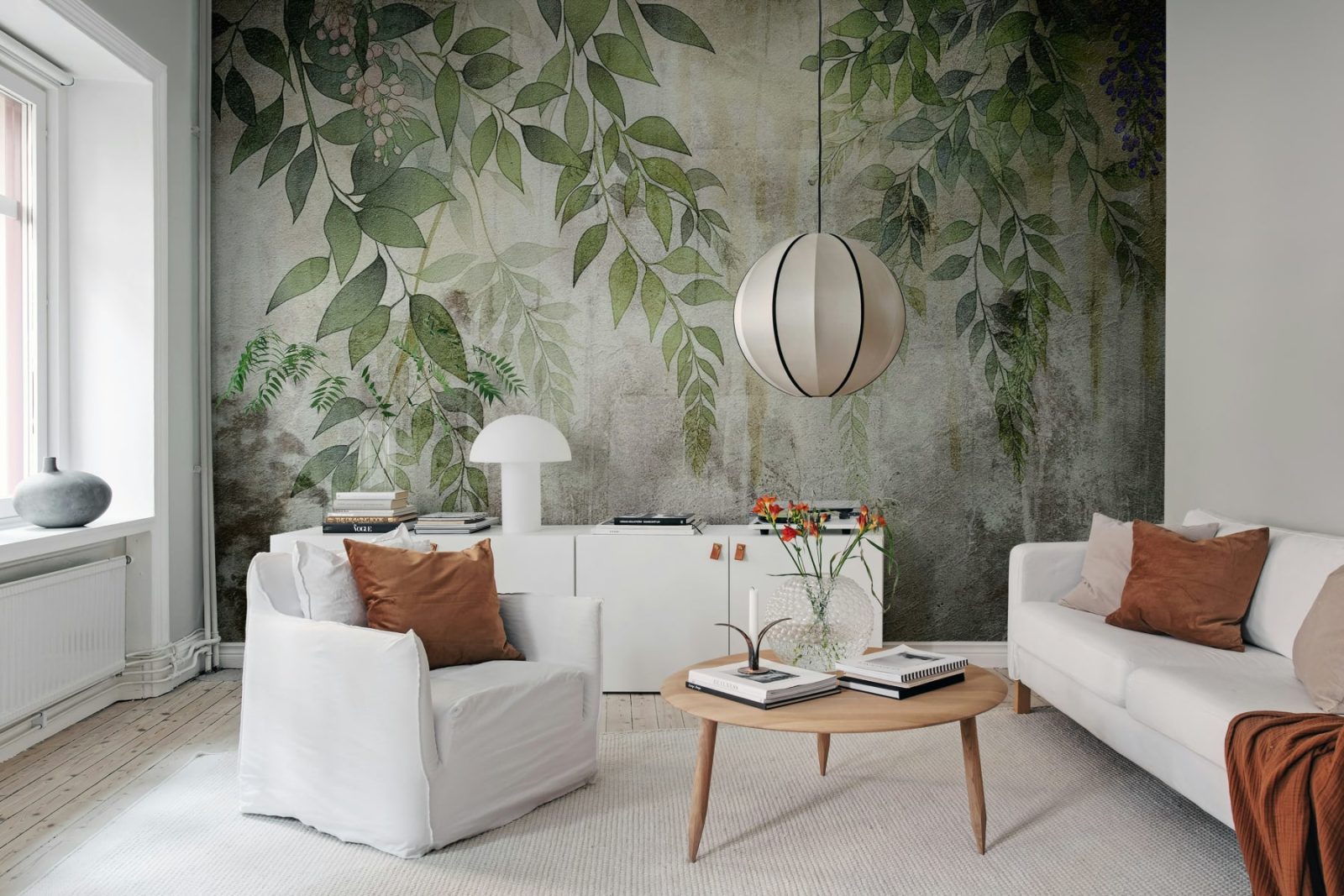 Vintage Leafs, Green, Rebel Walls 3