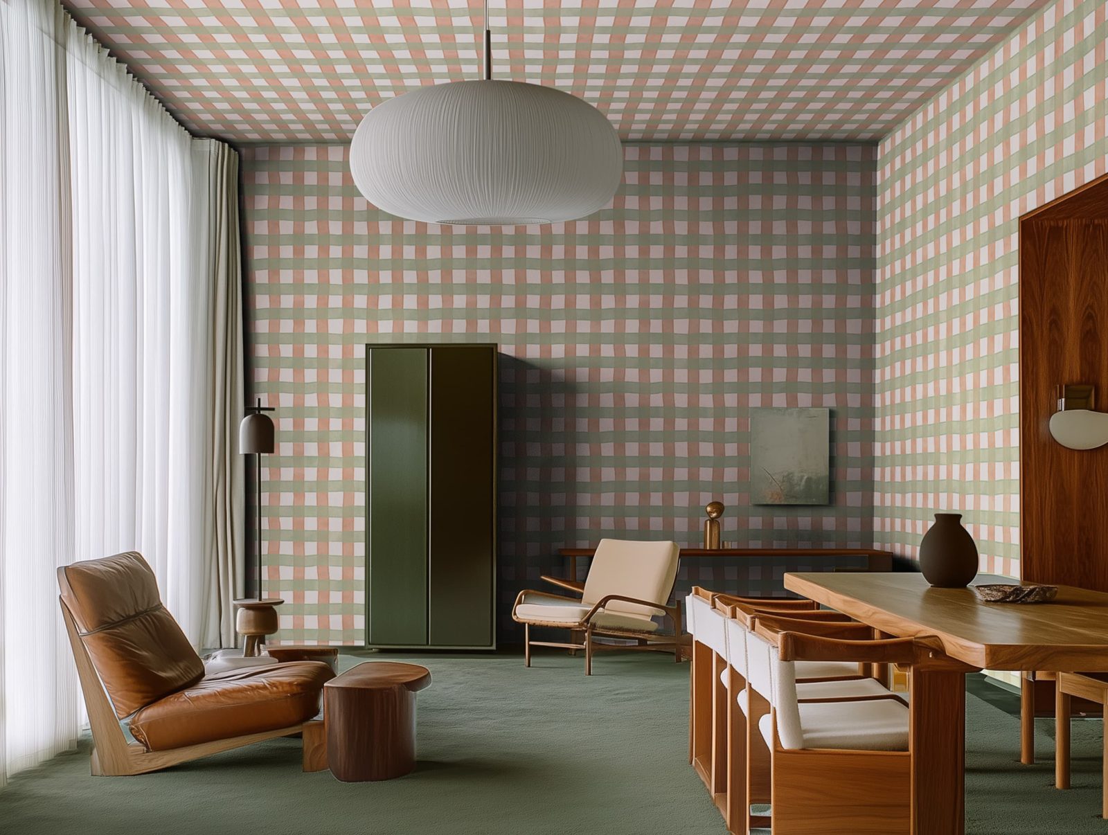 Gingham, Pink, Rebel Walls 2