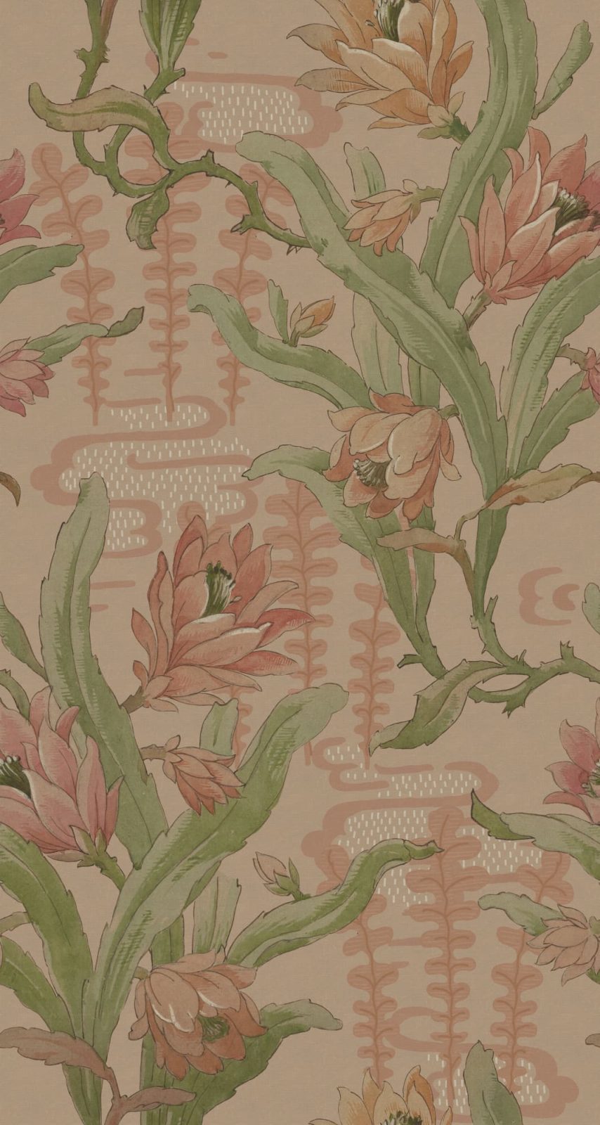 Flower in Pond, Beige, Rebel Walls