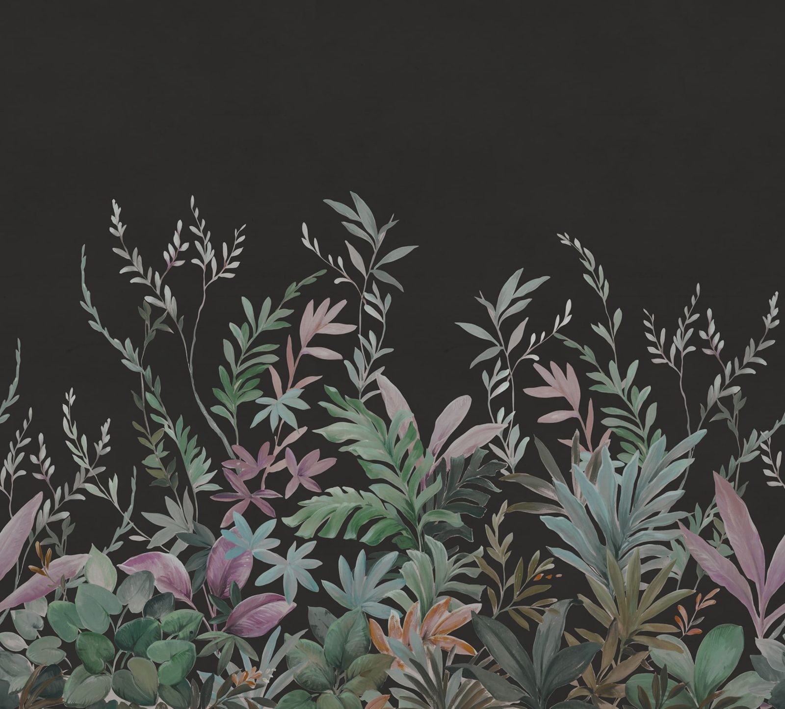 Jungle Meadow, Black, Rebel Walls