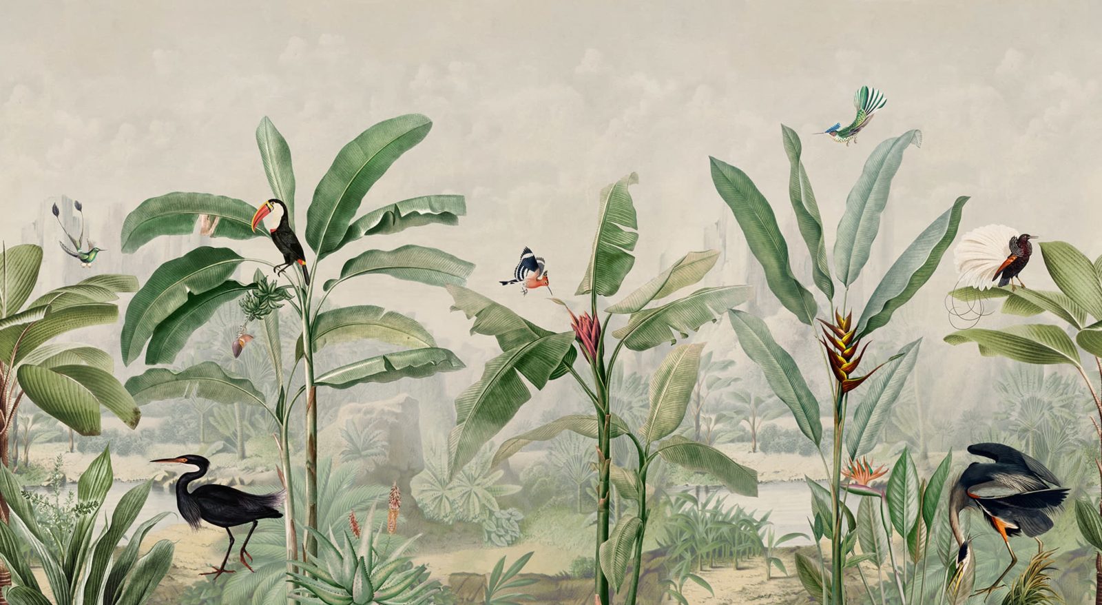Tropical Palms, Birds, Rebel Walls