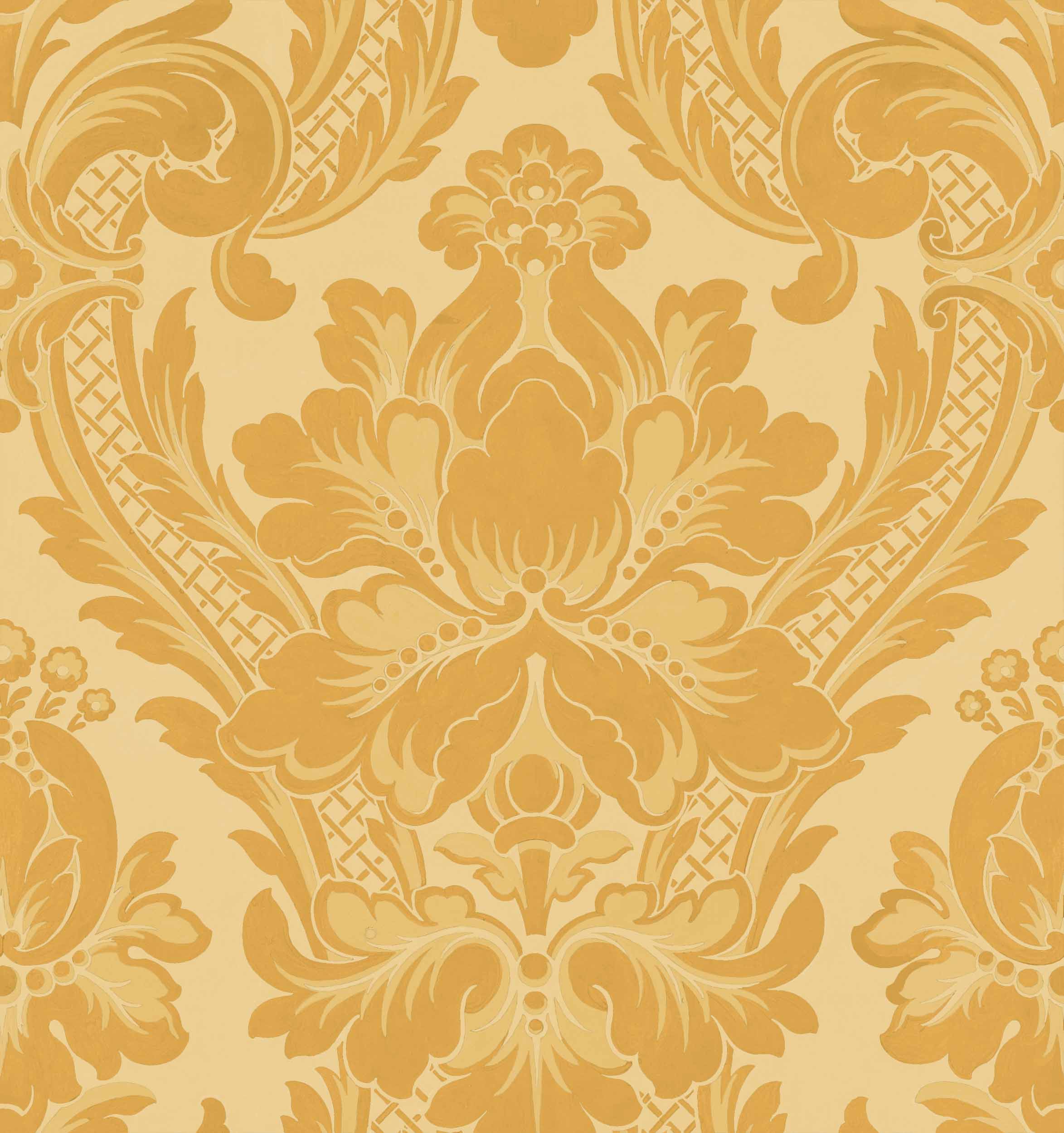 Venetian Damask, Mustard, Coordonne, 5mp / rola