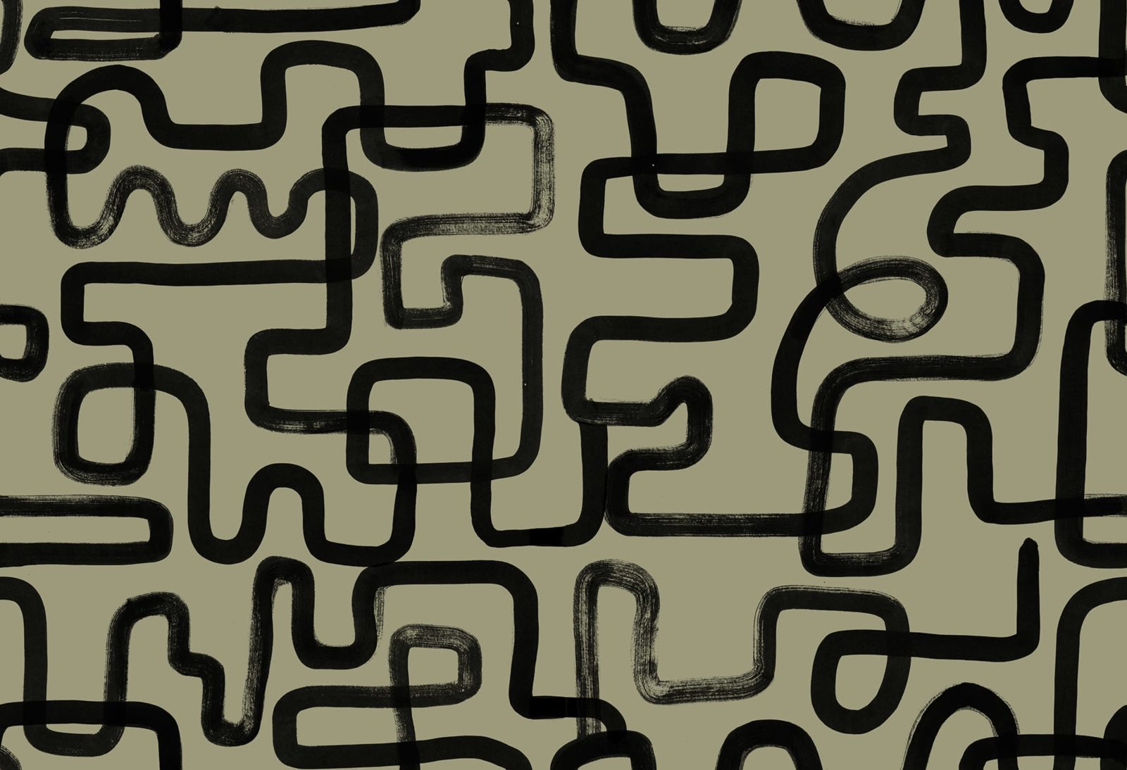 Artzy Lines, Olive Green, Rebel Walls