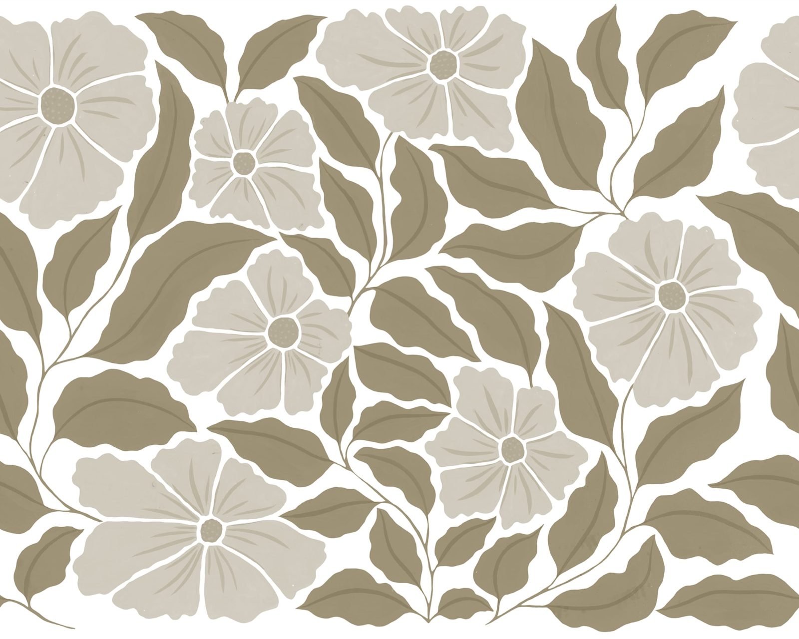 Bold Abstract Flower, Brown, Rebel Walls