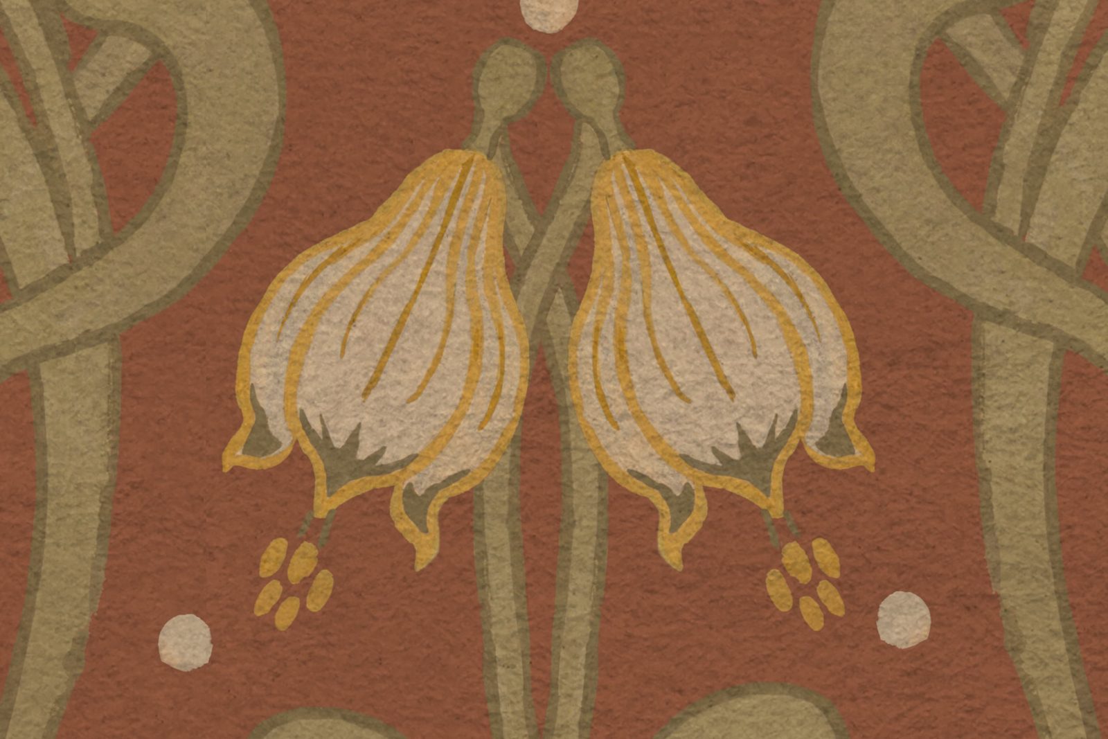 Art Nouveau Flower, Red, Rebel Walls 4