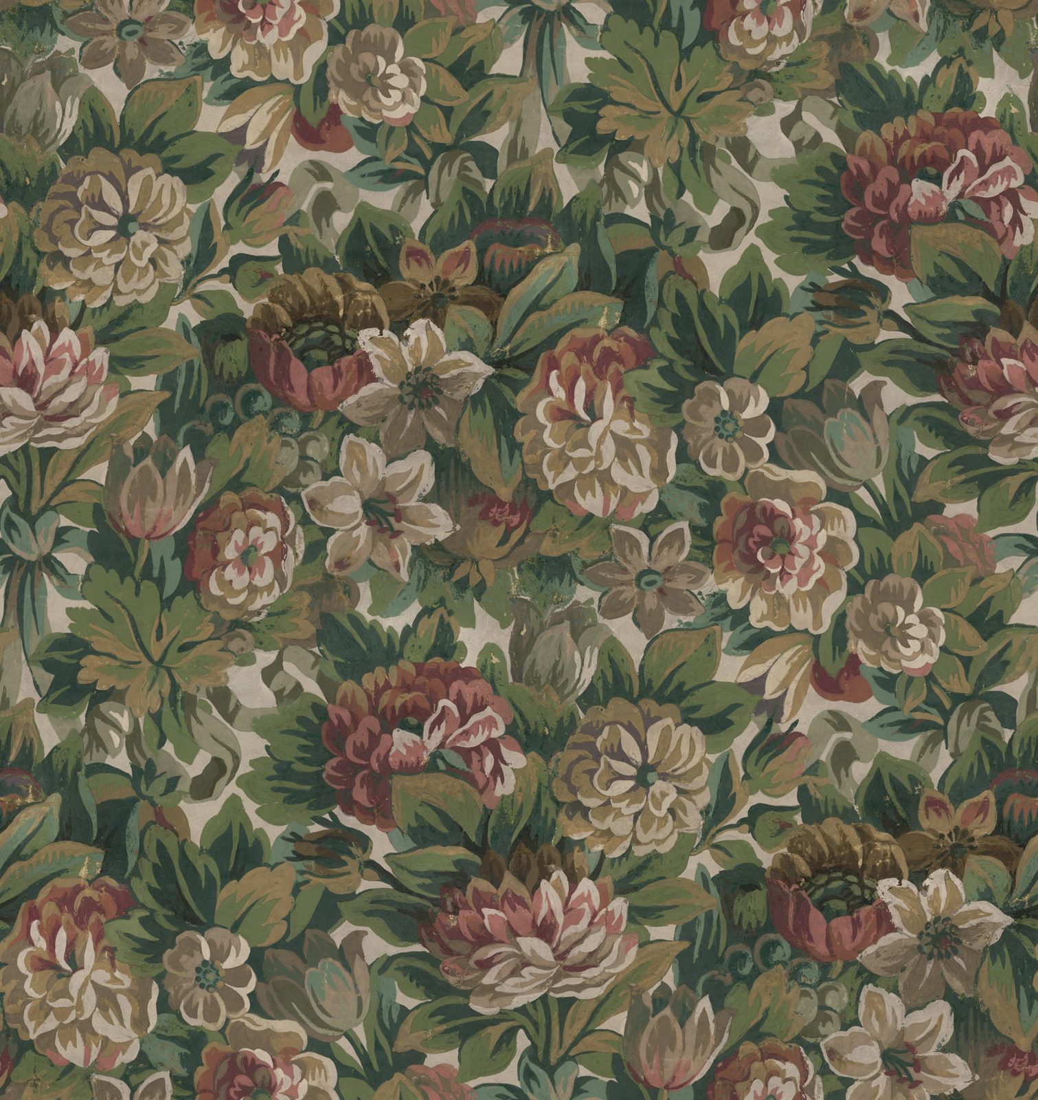 Heritage Floral, Red, Rebel Walls
