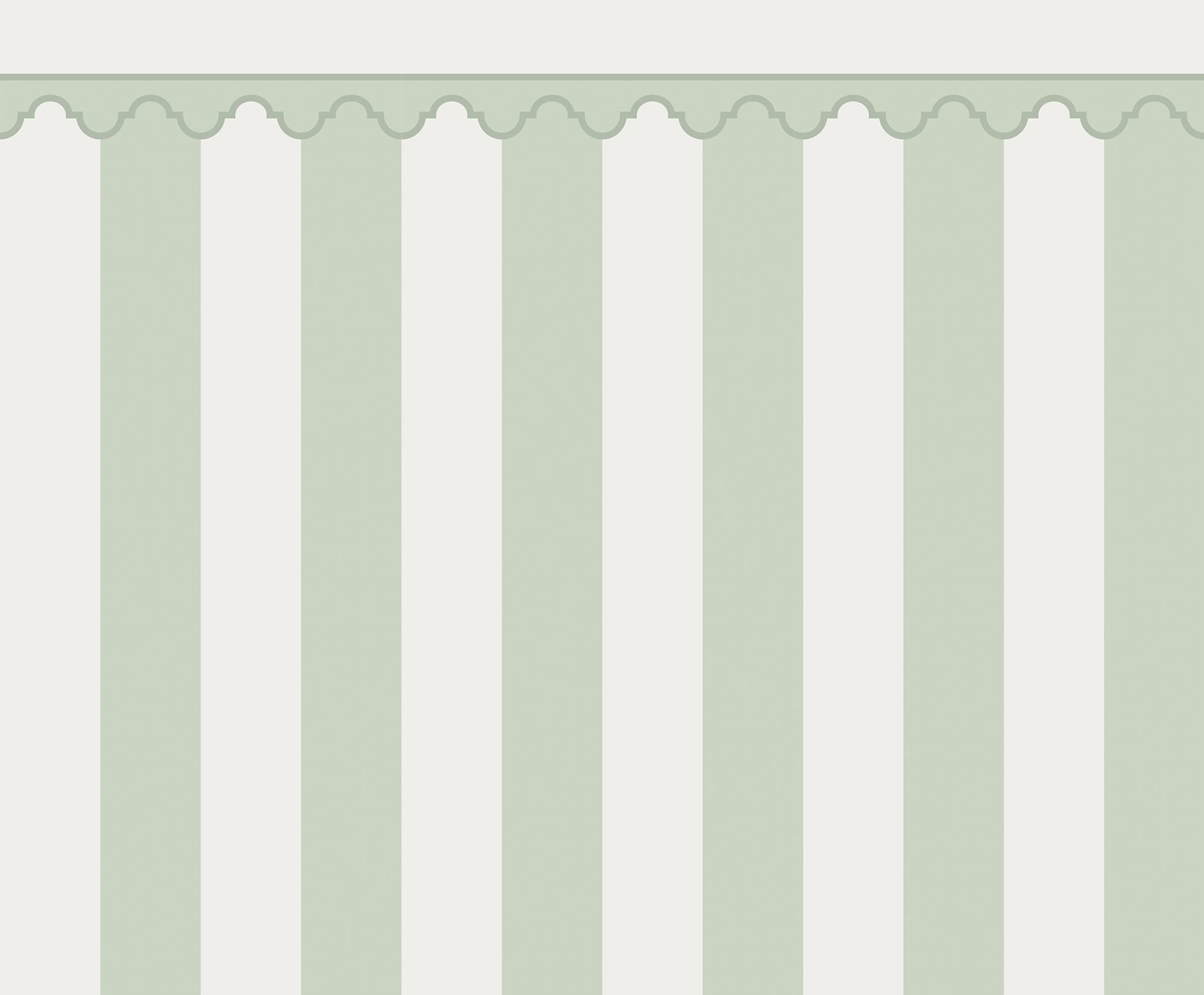 Stripe Chateau, Green, Rebel Walls