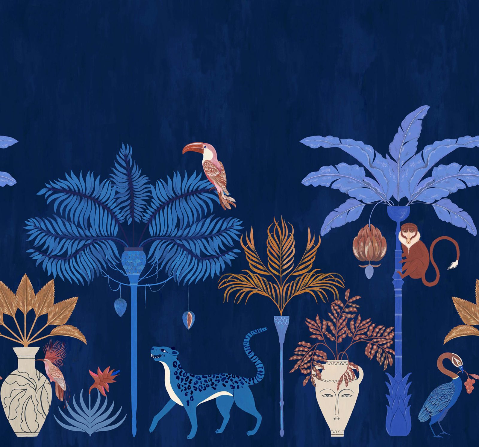 Savanna Chic, Dark Blue, Rebel Walls