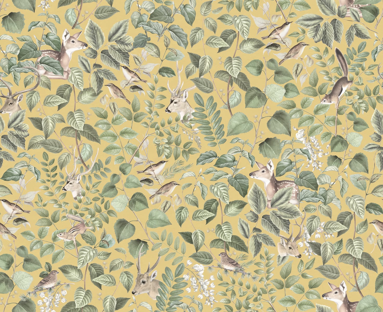 Forest Animals, Yellow, Rebel Walls