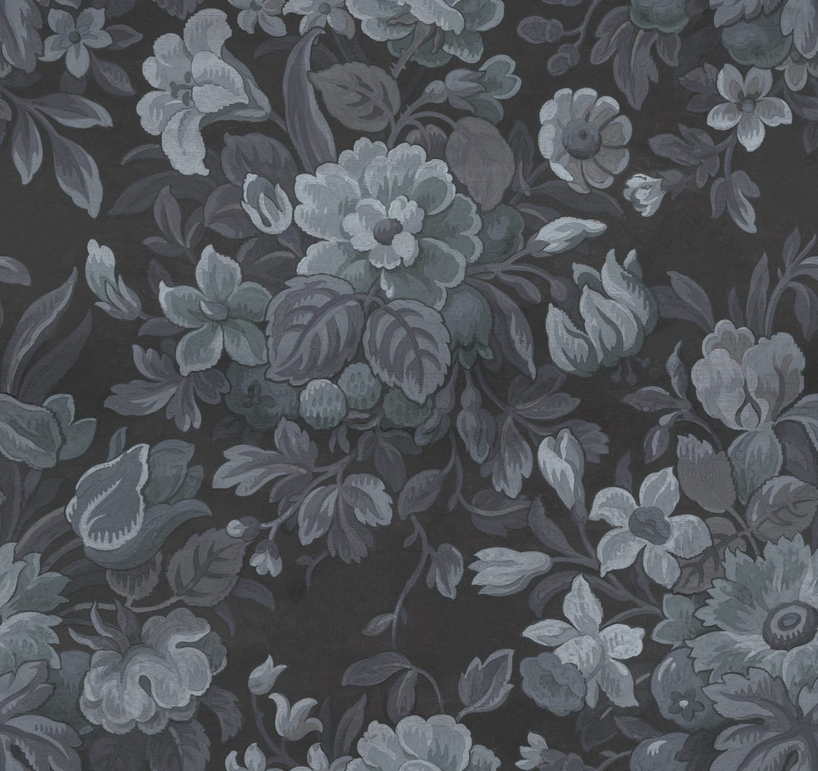 Majestic Vintage Garden, Dark Blue, Rebel Walls