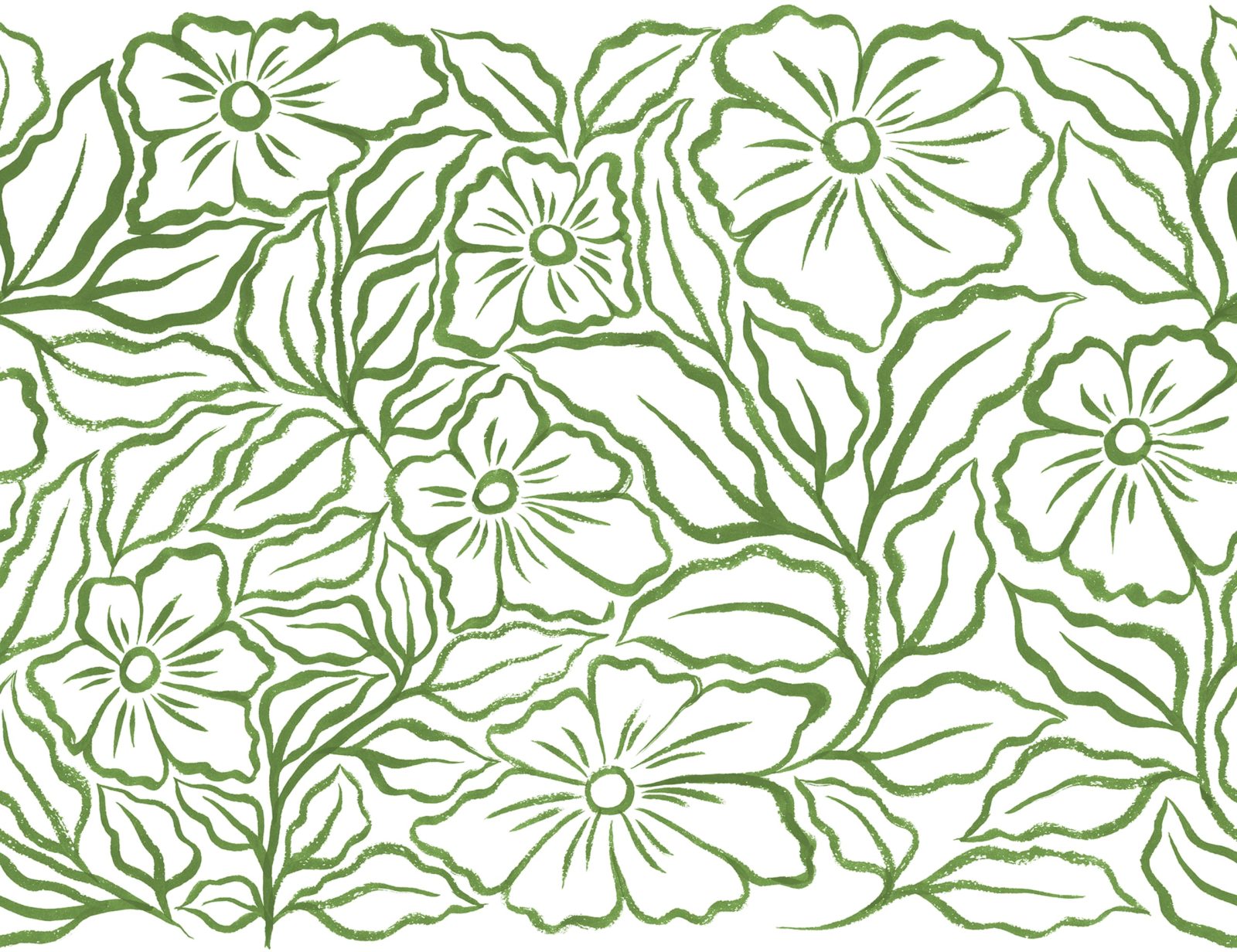 Ink Flowers, Green, Rebel Walls