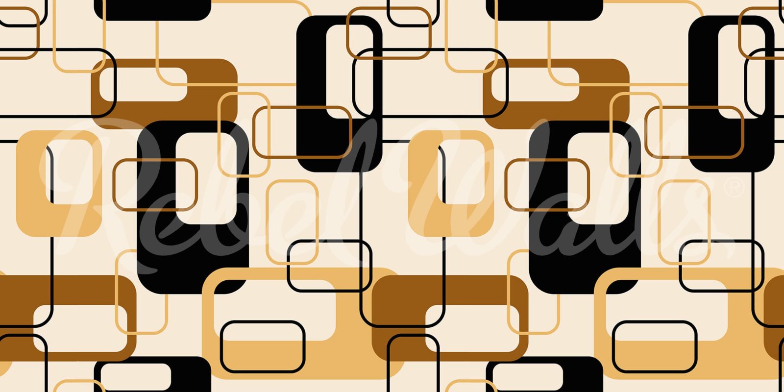 Retro Squares, Brown, Rebel Walls