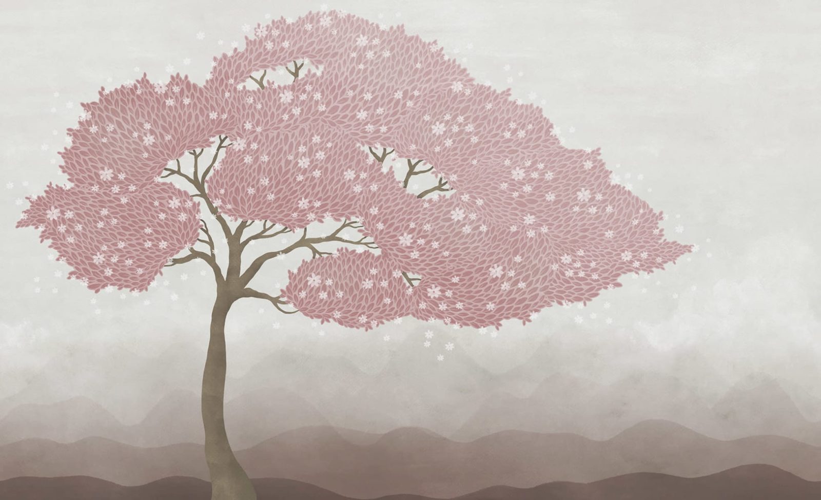 Windy Tree, Pink, Rebel Walls