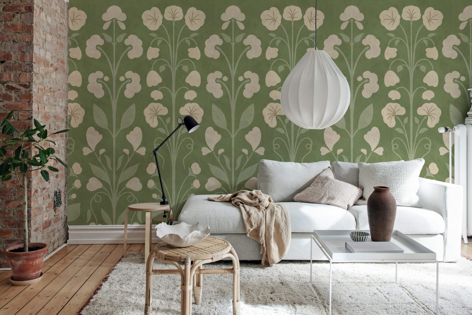 Folk Flower, Green, Rebel Walls 3