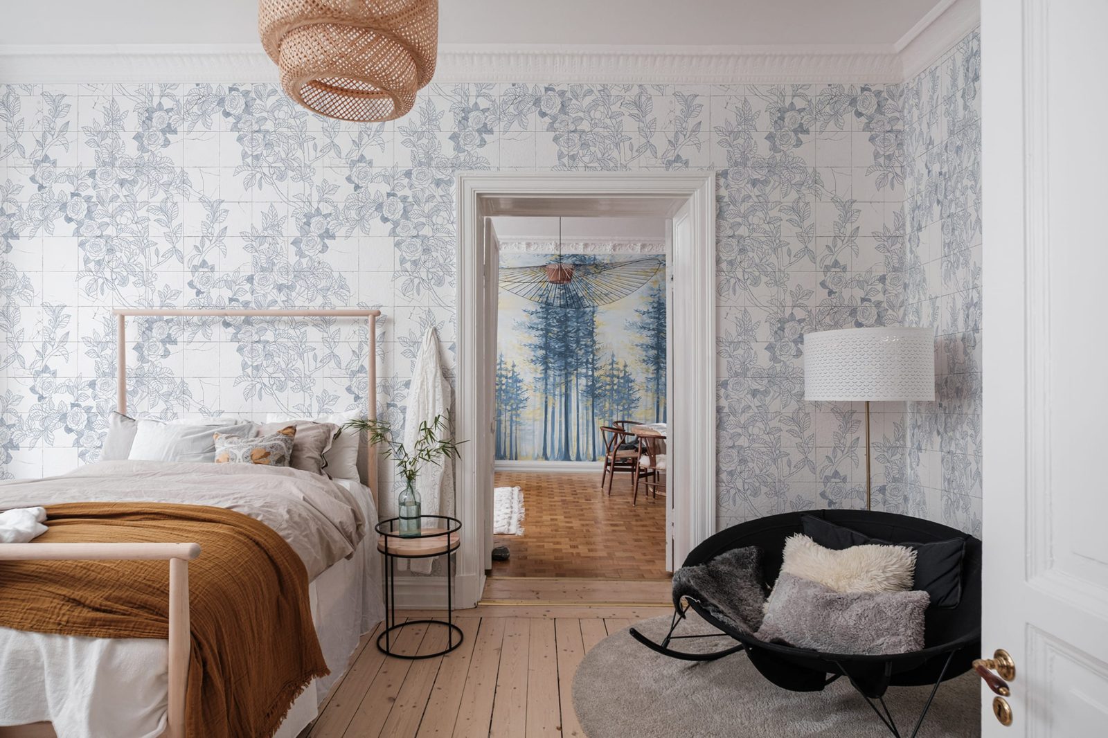 Rose Tiles, Blue, Rebel Walls 3