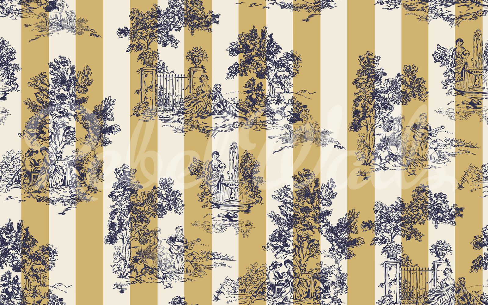 Happy Toile, Mustard, Rebel Walls