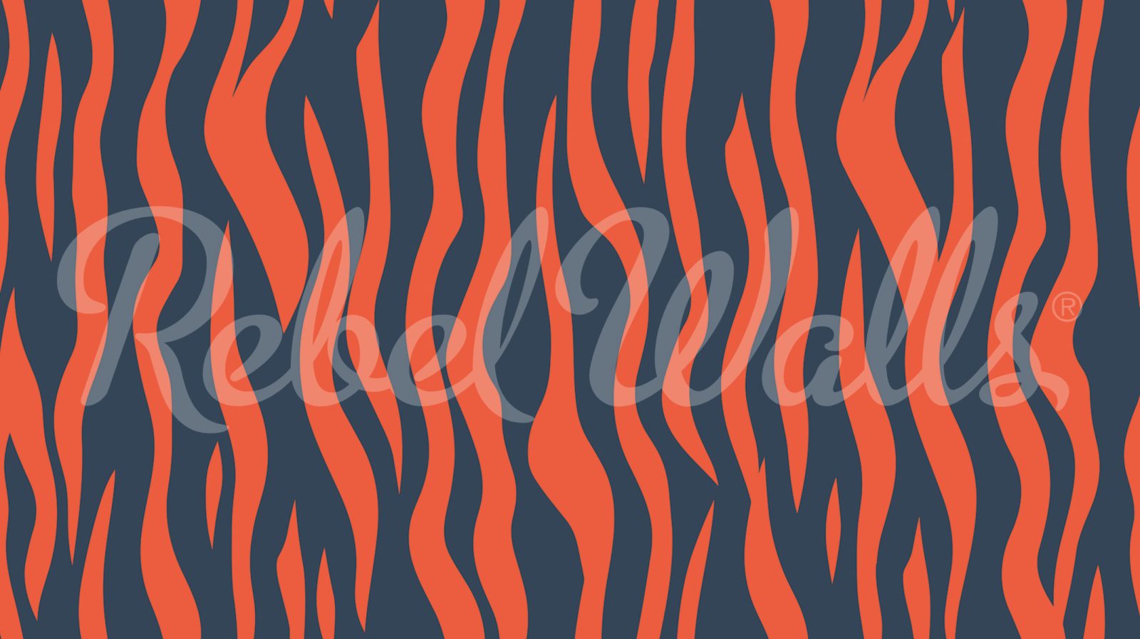 Zebra Lines, Blue & Red, Rebel Walls