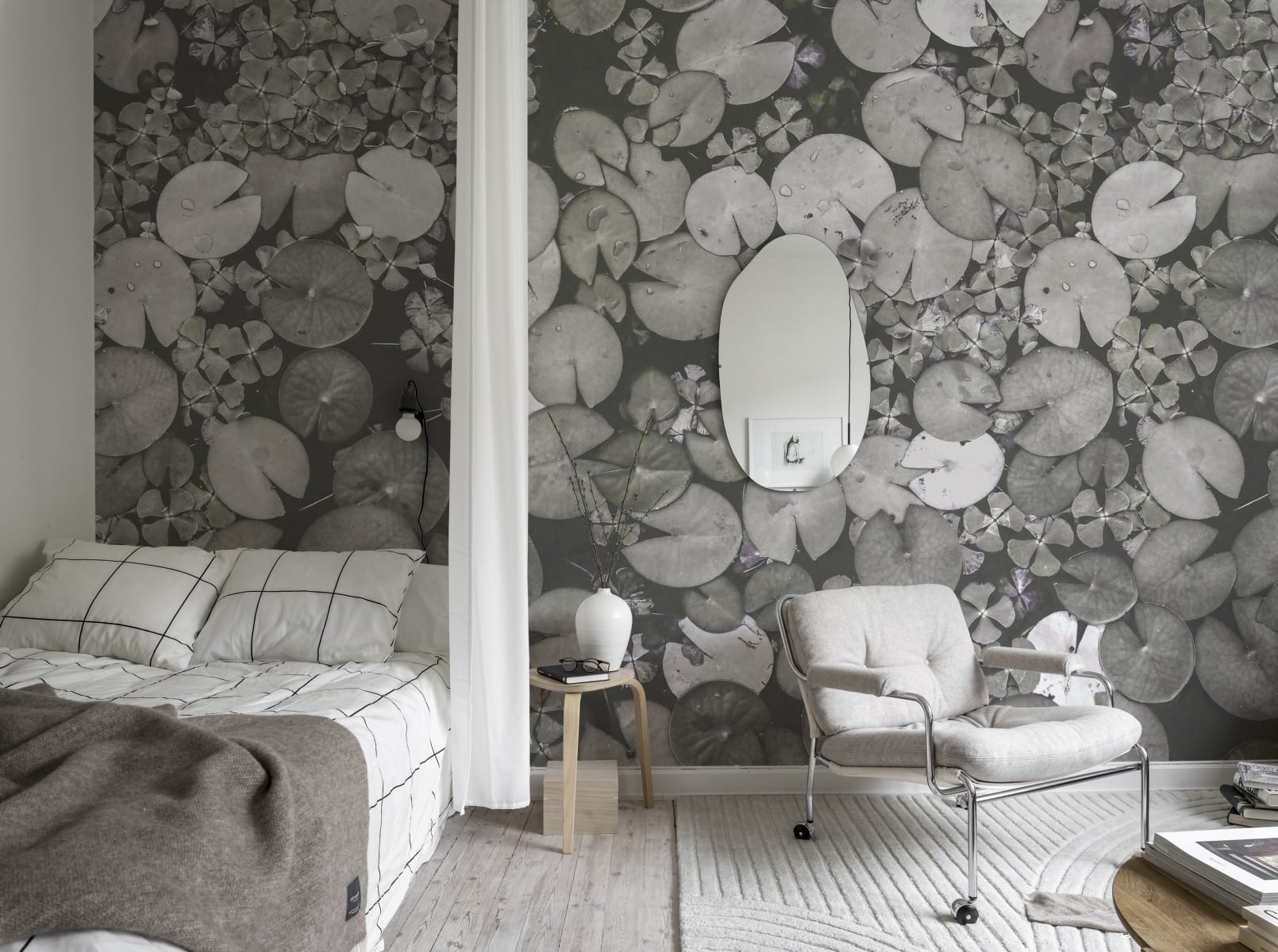 Water Lilies, Black & White, Rebel Walls 2