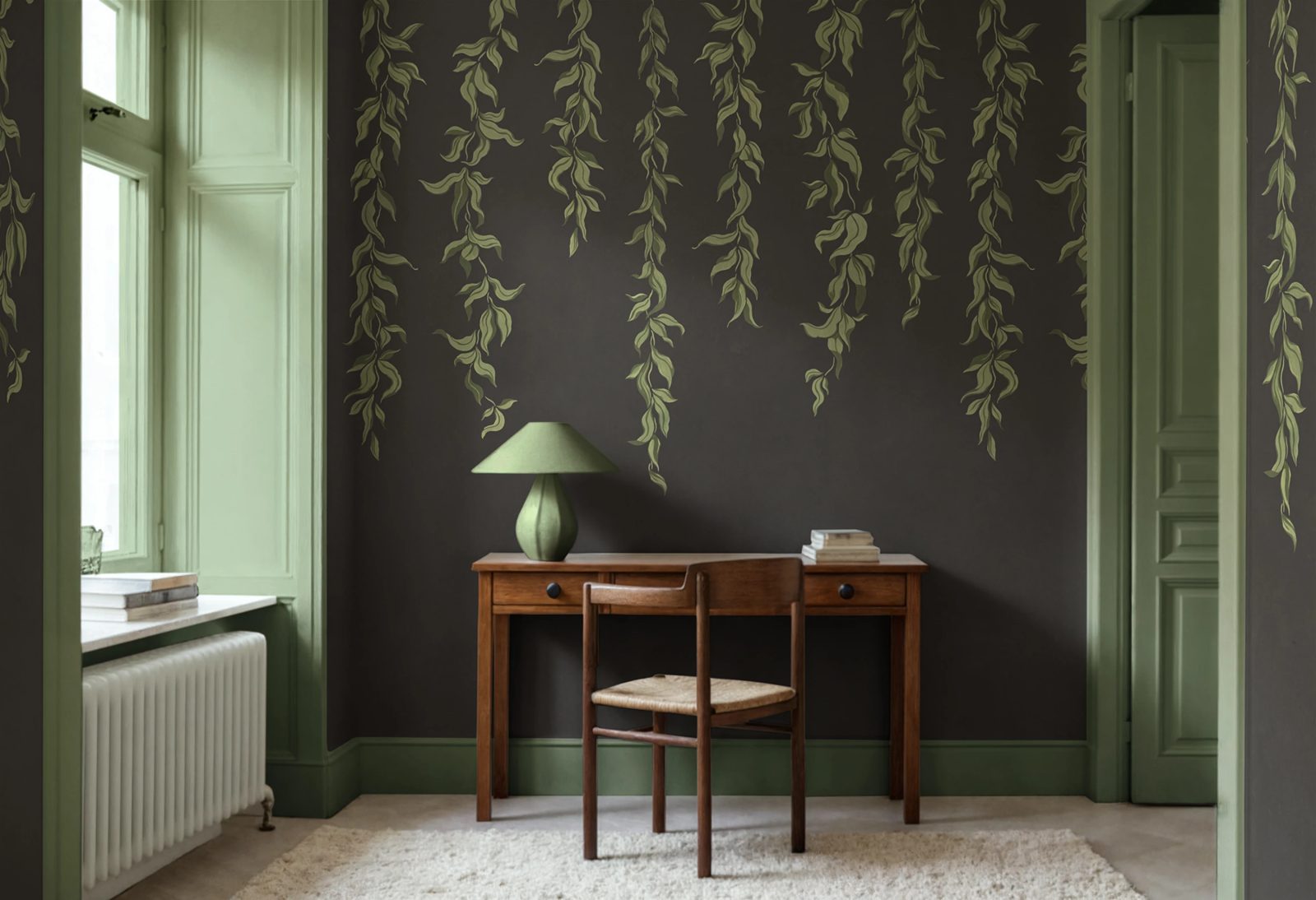 Hanging Leaves, Graphite, Rebel Walls 2