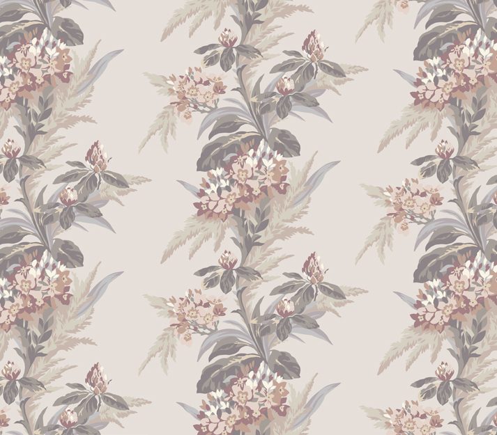 Aurora, Beach Pink Luxury Floral, 1838 Wallcoverings, 5.3mp / rola