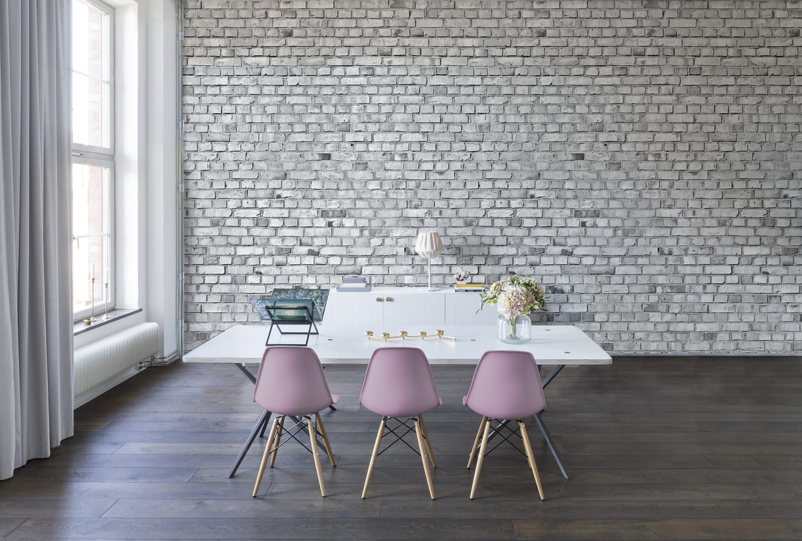 Brick Wall, White, Rebel Walls 5
