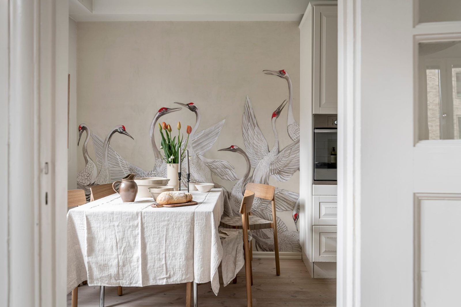 Soaring Cranes, Beige, Rebel Walls 2