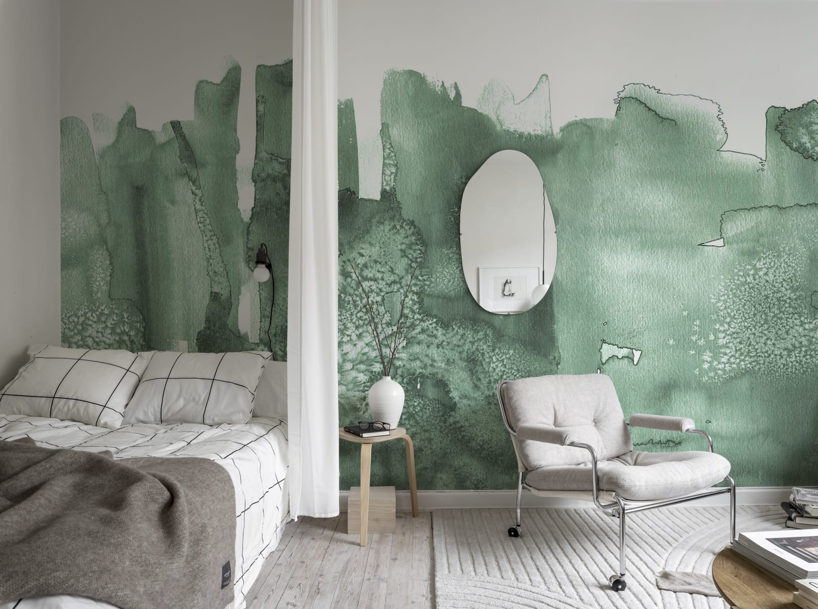 Watercolor City, Green, Rebel Walls 2