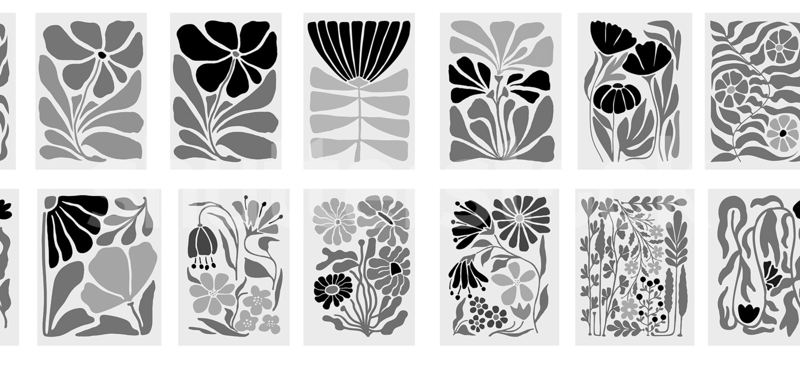 Playful Flora, Black & White, Rebel Walls