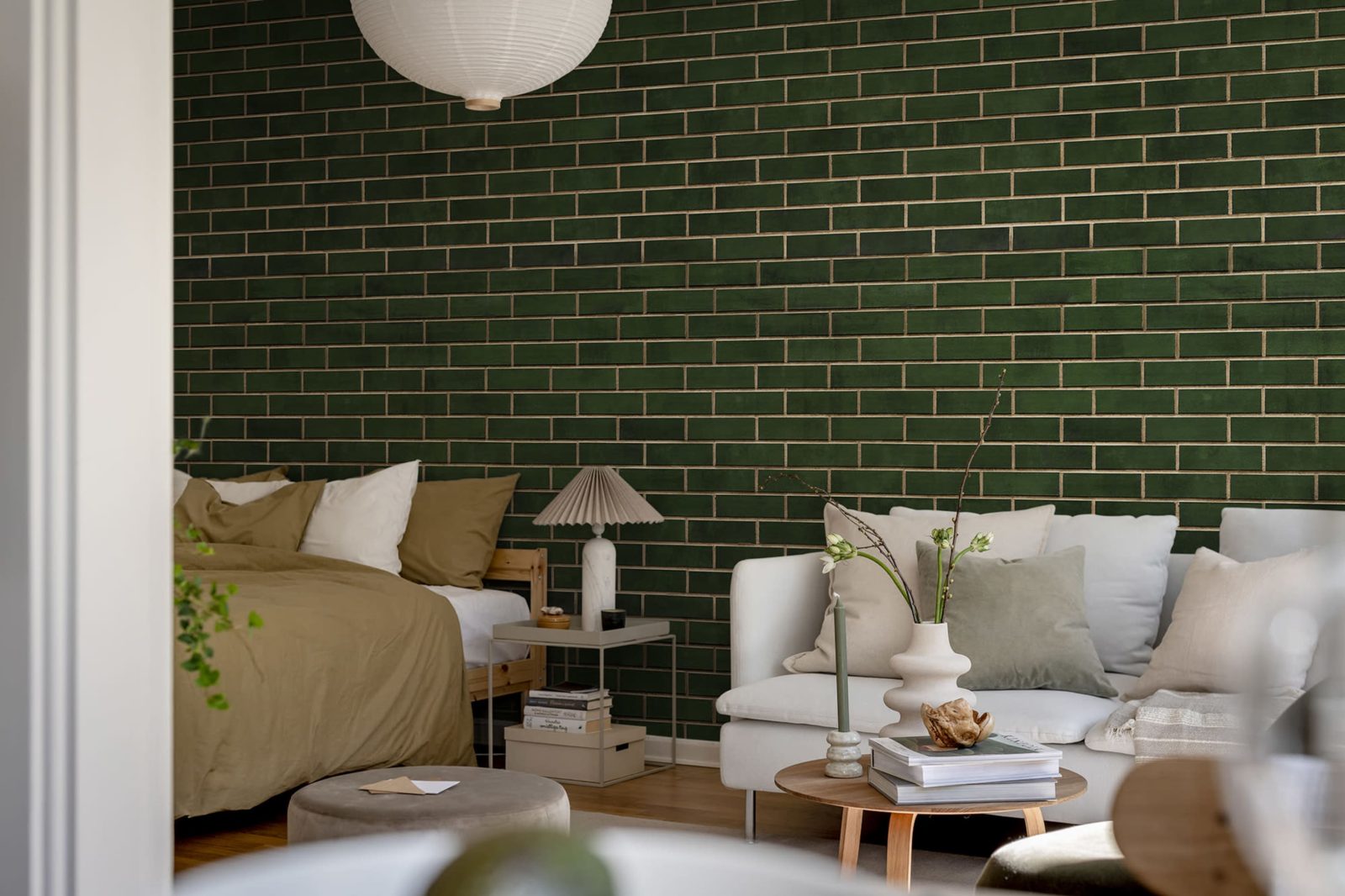Wall of Tiles, Dark Green, Rebel Walls 2