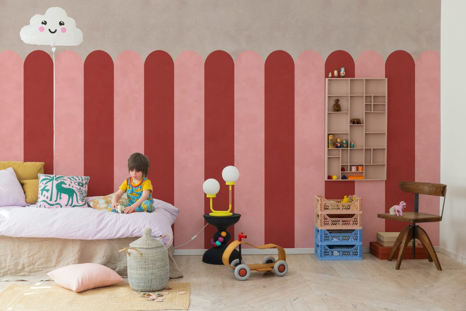 Circus Stripes, Raspberry, Rebel Walls 3