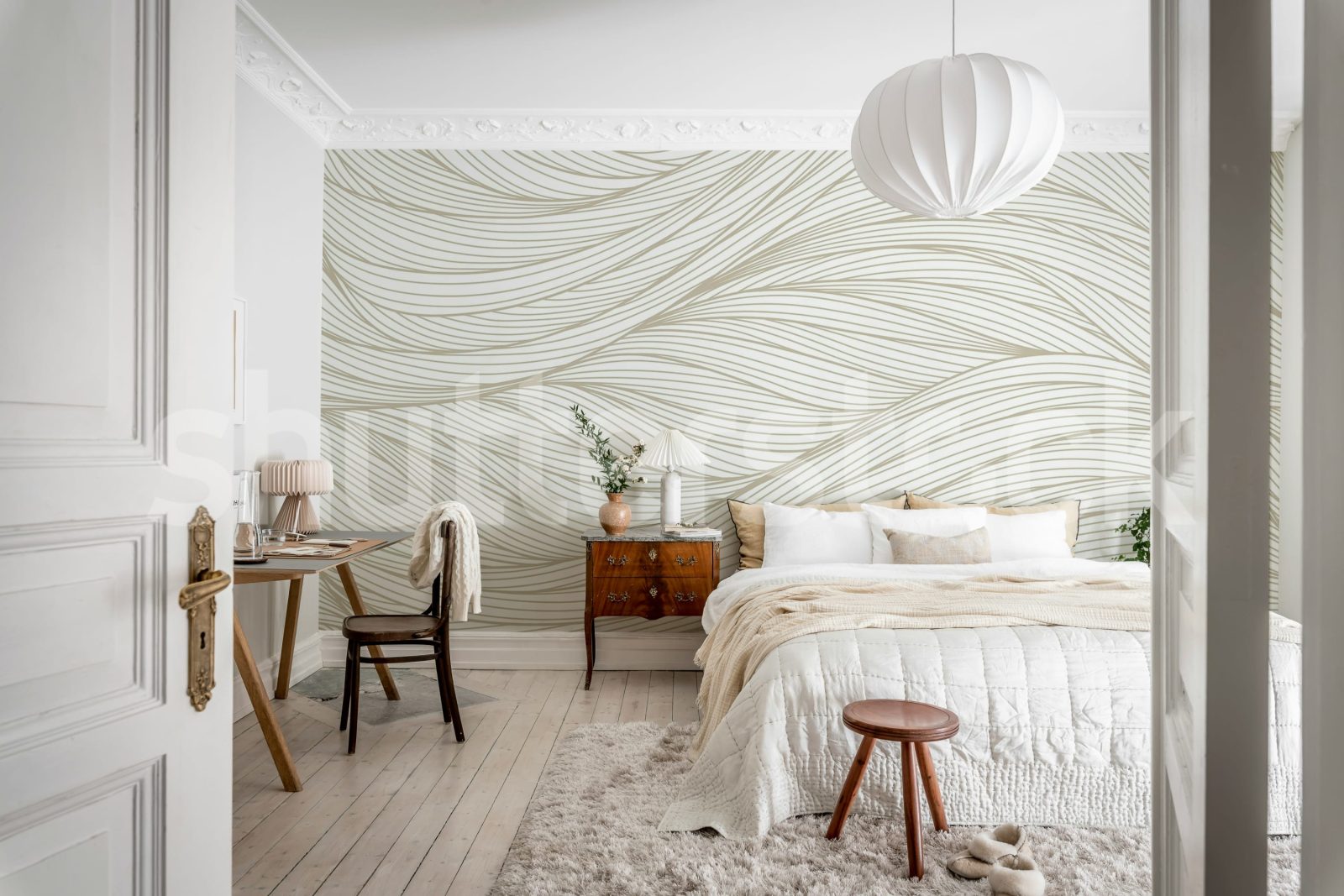 Flow Lines, Beige, Rebel Walls 3