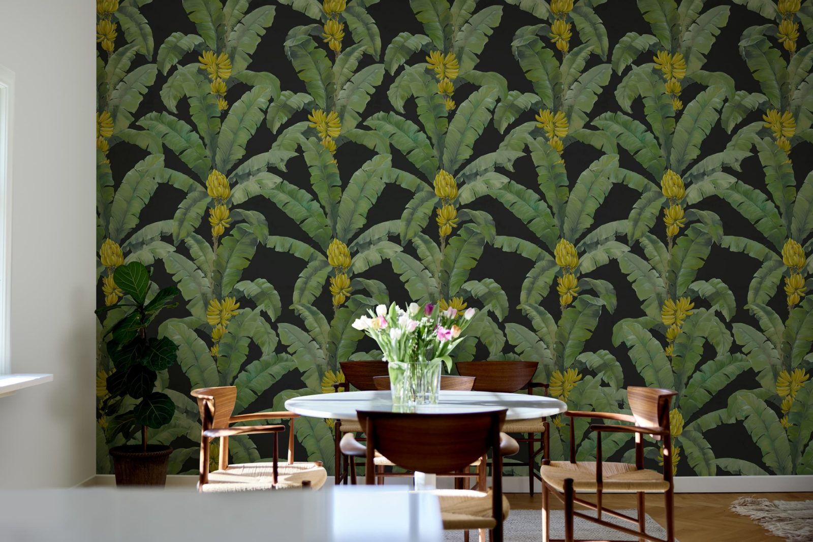 Banana Leaf, Black, Rebel Walls 3