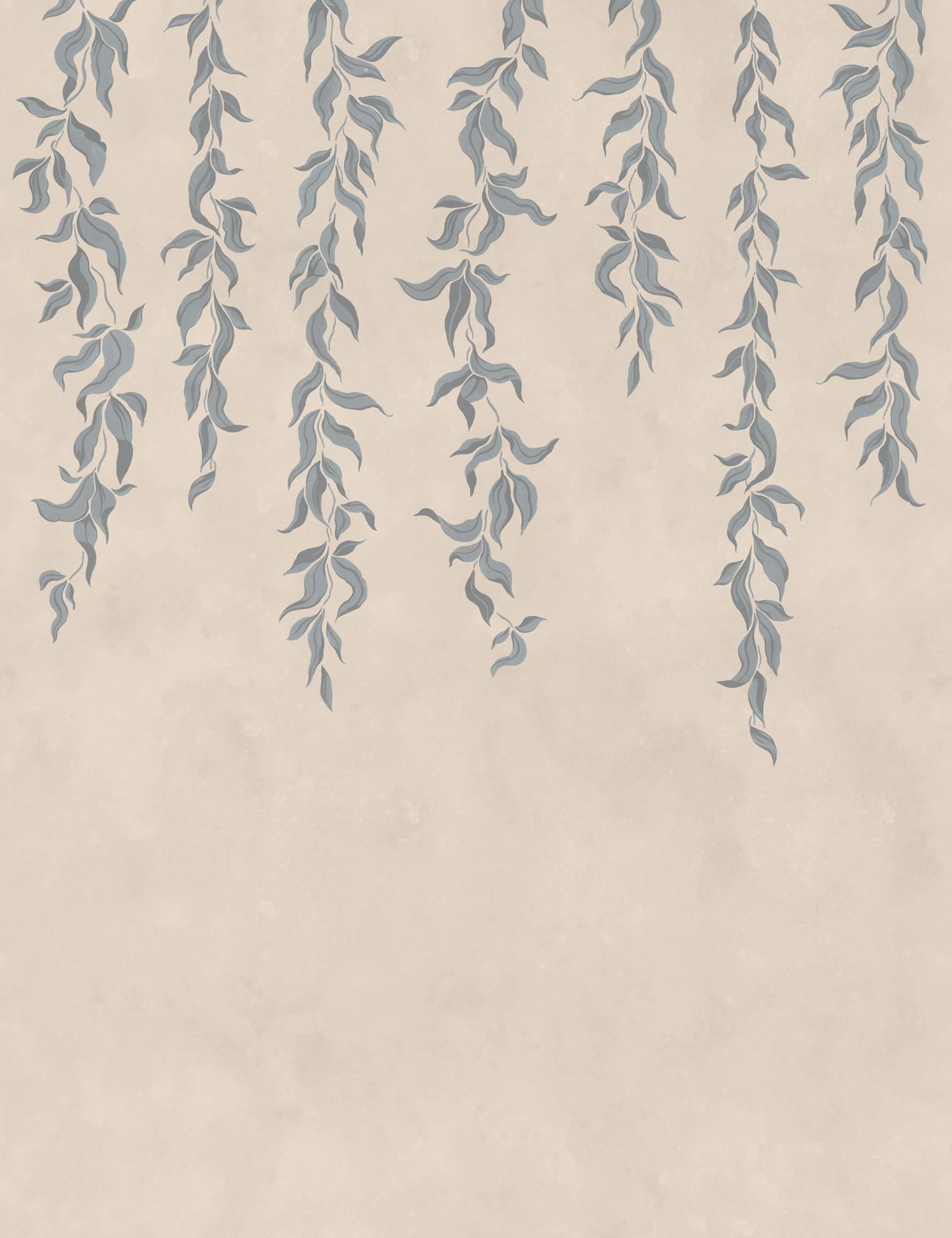 Hanging Leaves, Blue, Rebel Walls