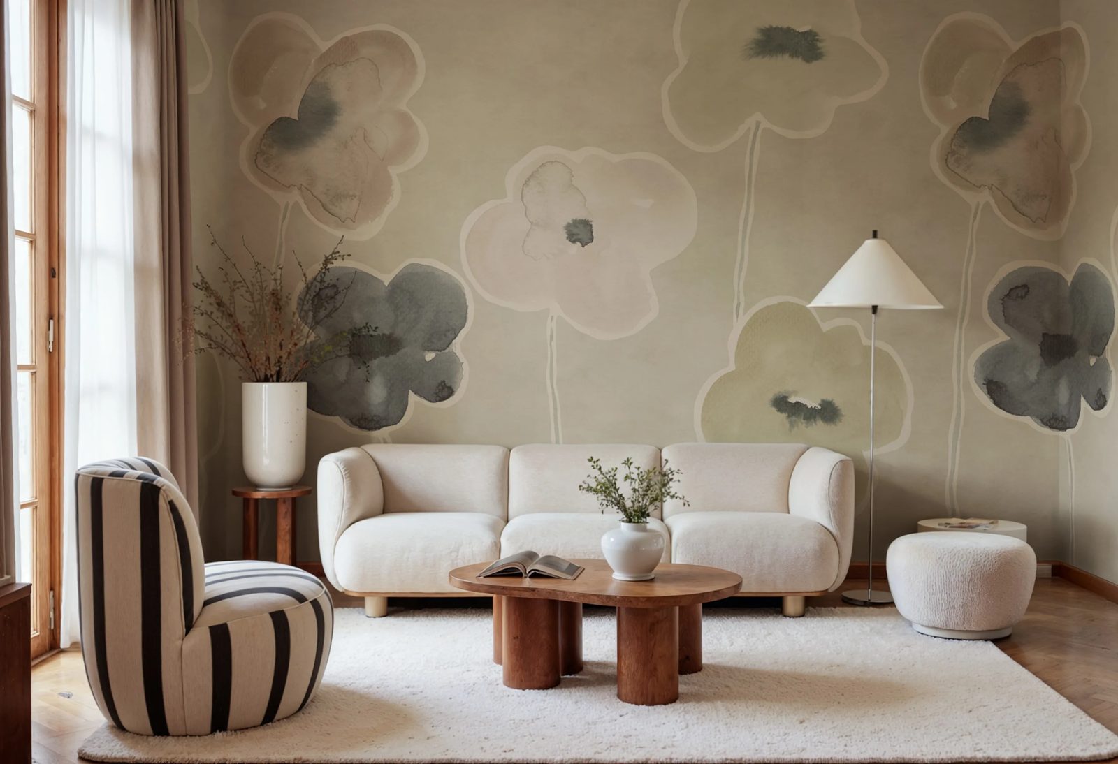 Paper Poppies, Pastel, Rebel Walls 2
