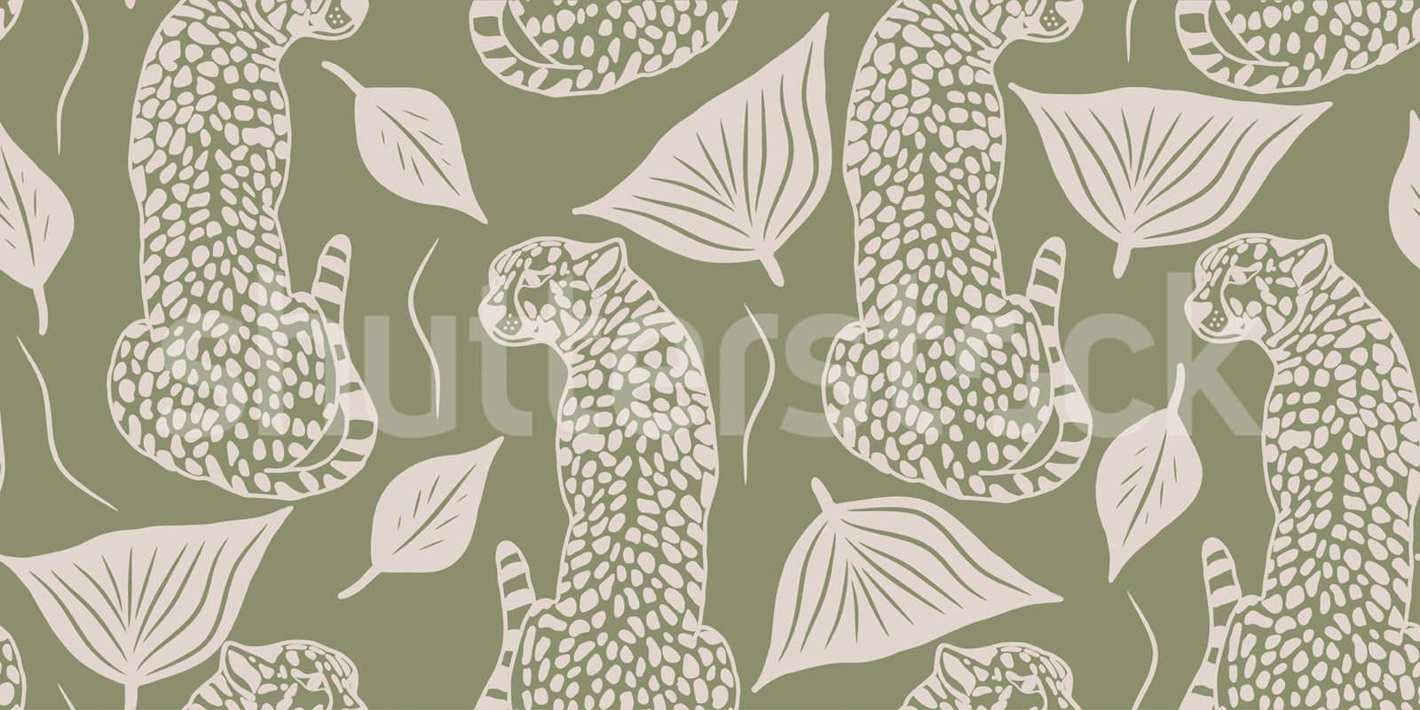 Whimsy Leopard, Green, Rebel Walls