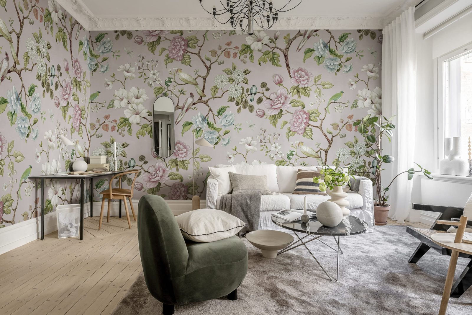 Grandiflora, Soft Pink, Rebel Walls 2