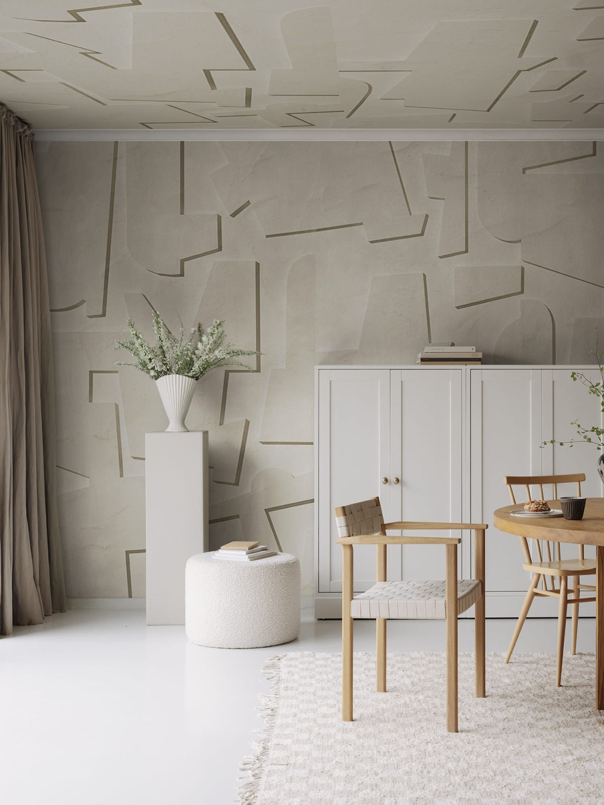 Abstract Wood, Beige, Rebel Walls 2