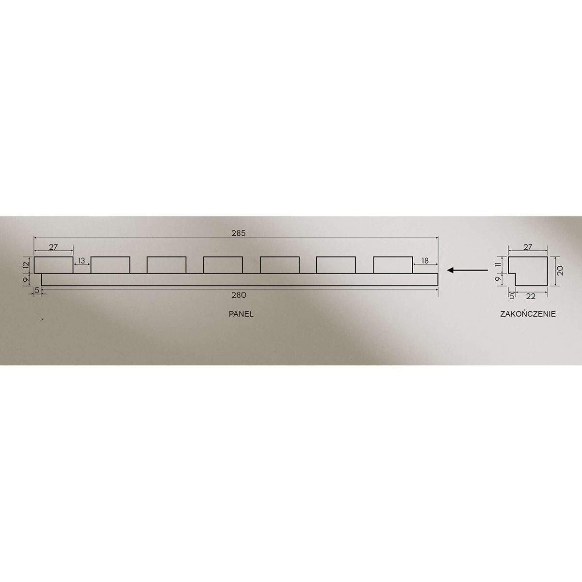 Profil dreapta pentru riflaj decorativ MDF, Light Oak, fonoabsorbant, 270x2.7cm, Lamelio