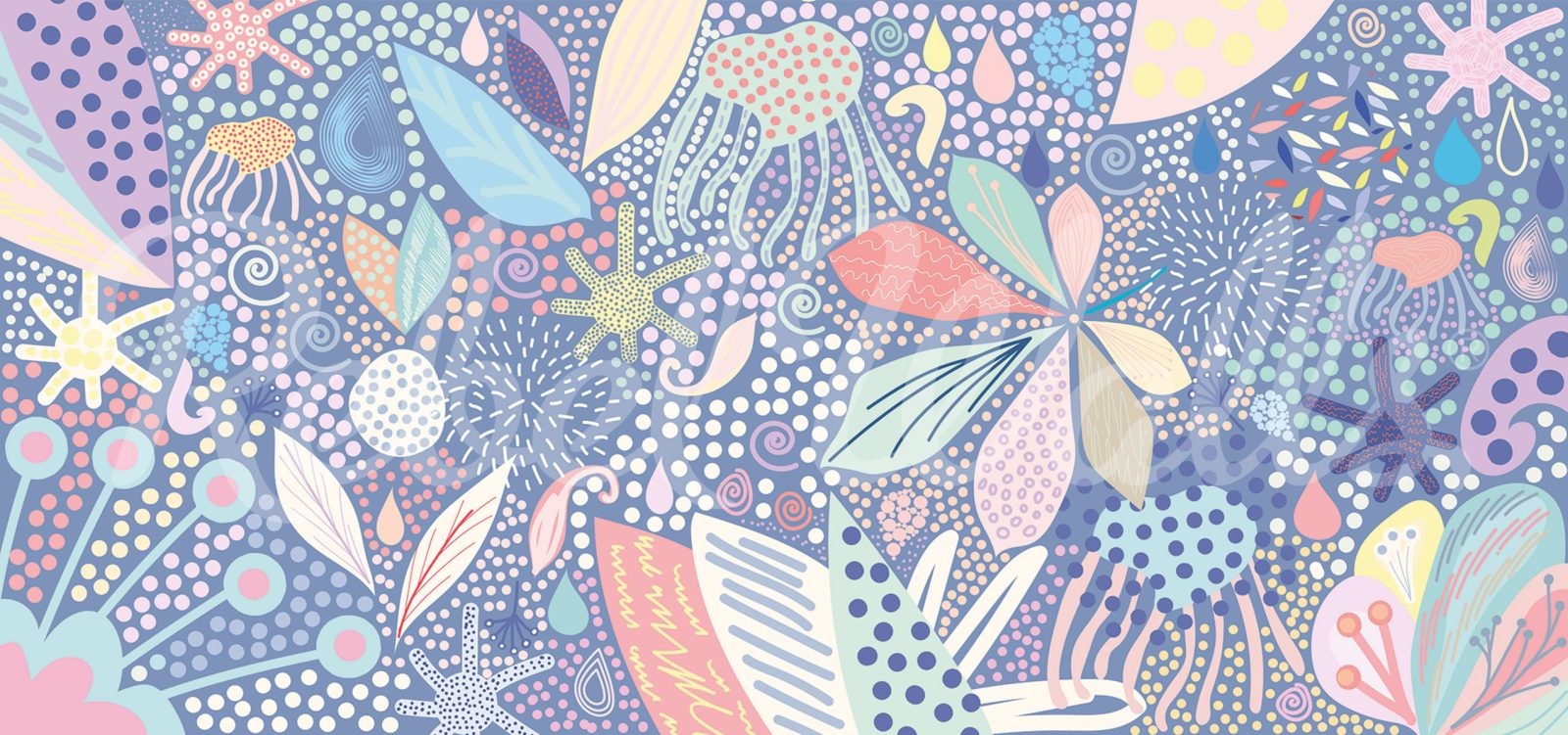 Flower Art, Blue, Rebel Walls