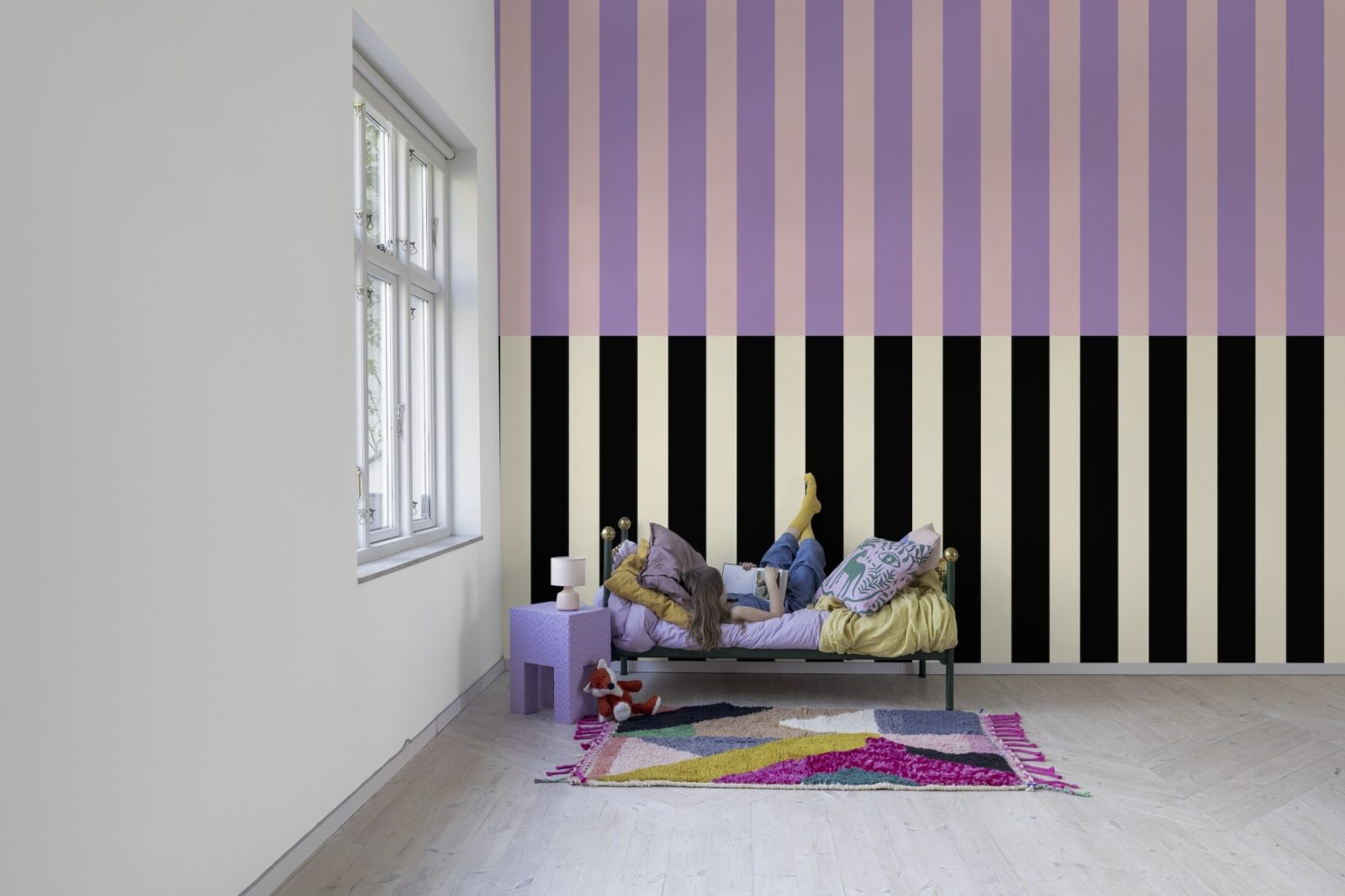 Stripped, Pink & Lilac, Rebel Walls 3