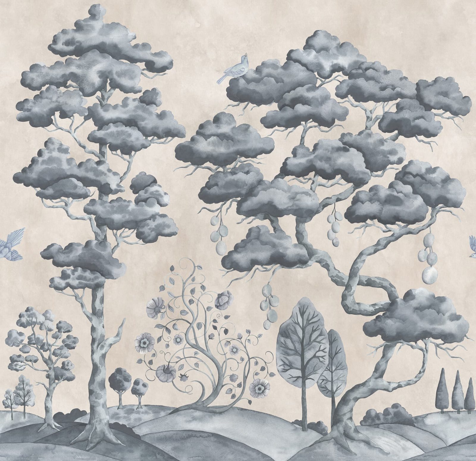 Forest Poem, Blue, Rebel Walls