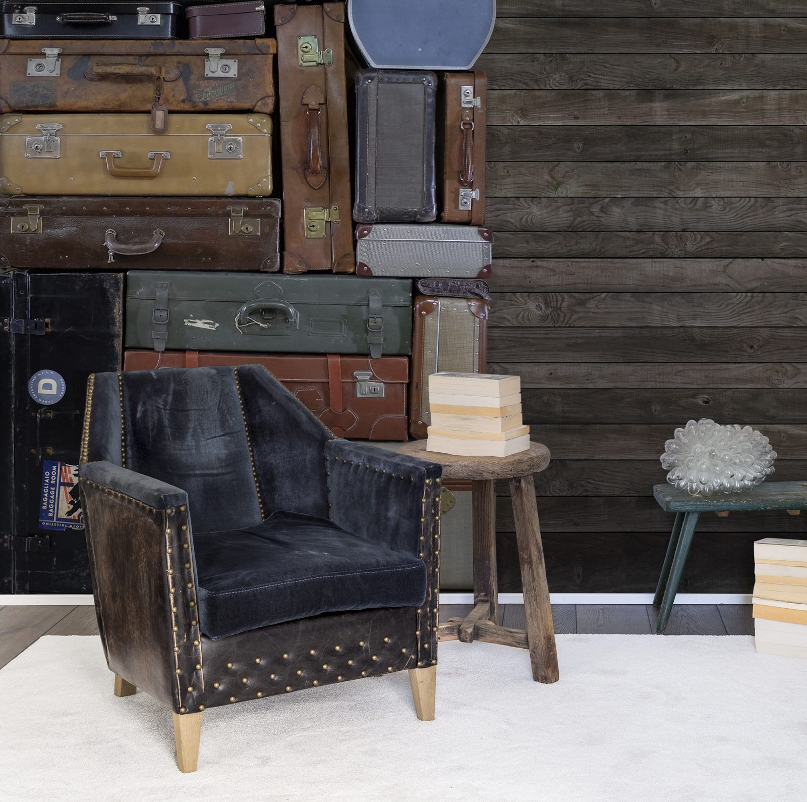 Stacked Suitcases, Pile, repetitiv, Rebel Walls 2