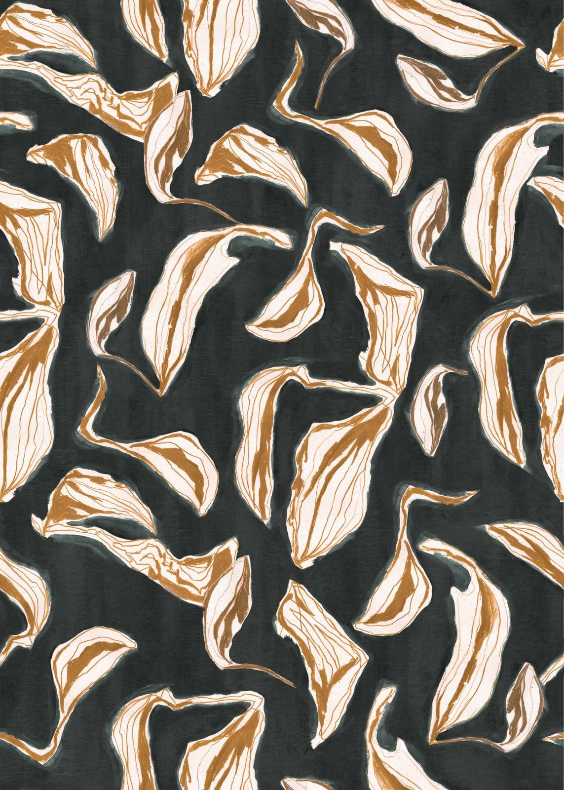 Moroccan Branches, Black, Coordonne 5mp / rola